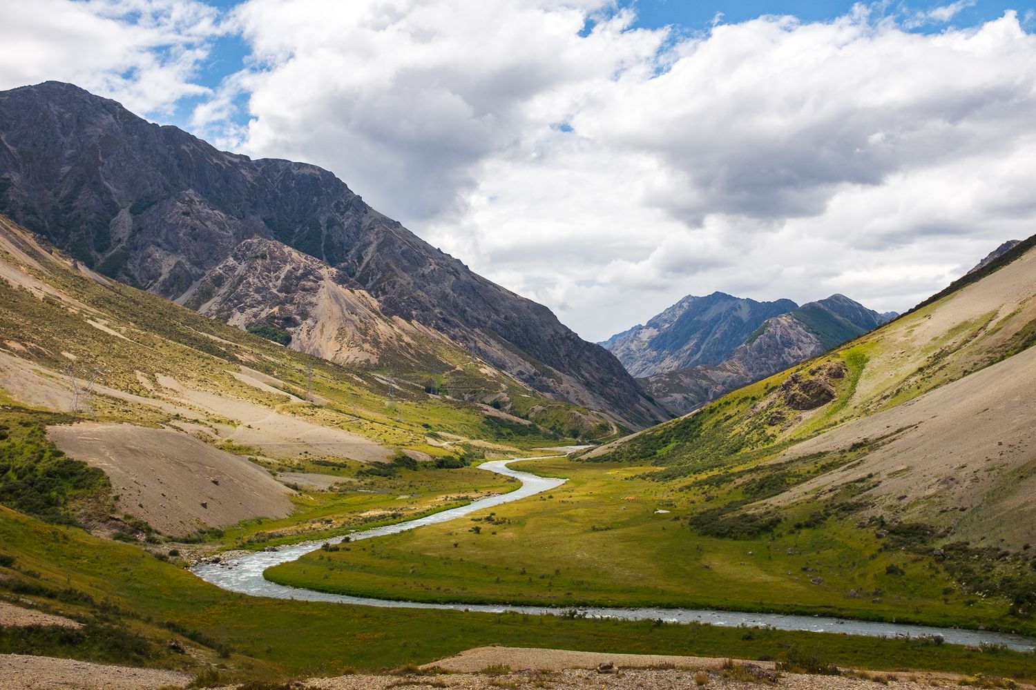 River running through the mountains