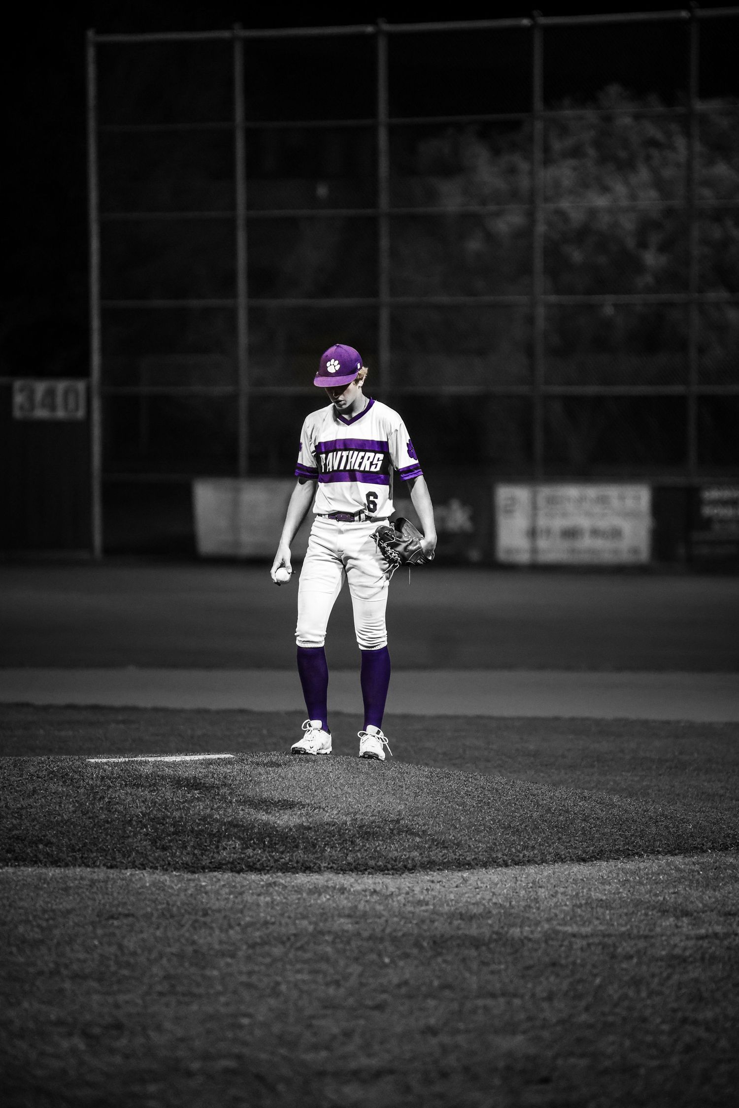 Chase Hooper Photography shows his isolated colors collection at an R.L. Paschal High School Baseball Game.