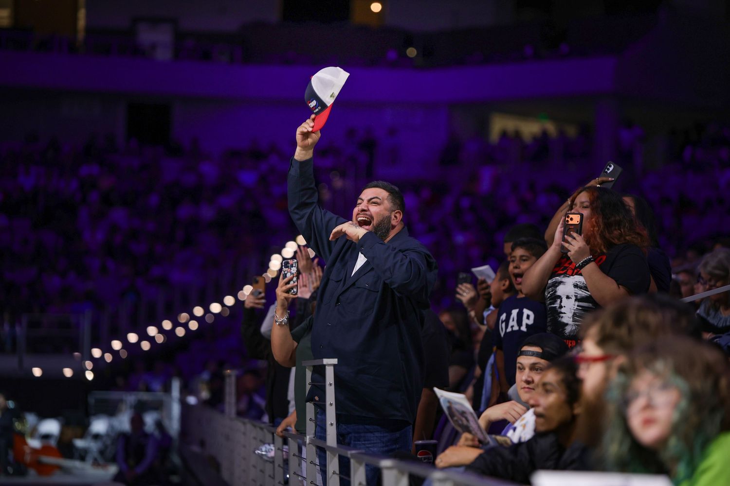 R.L. Paschal High School family yells as their kid graduates as a part of the Class of 2026 in Dickies Arena in Fort Worth, Texas.