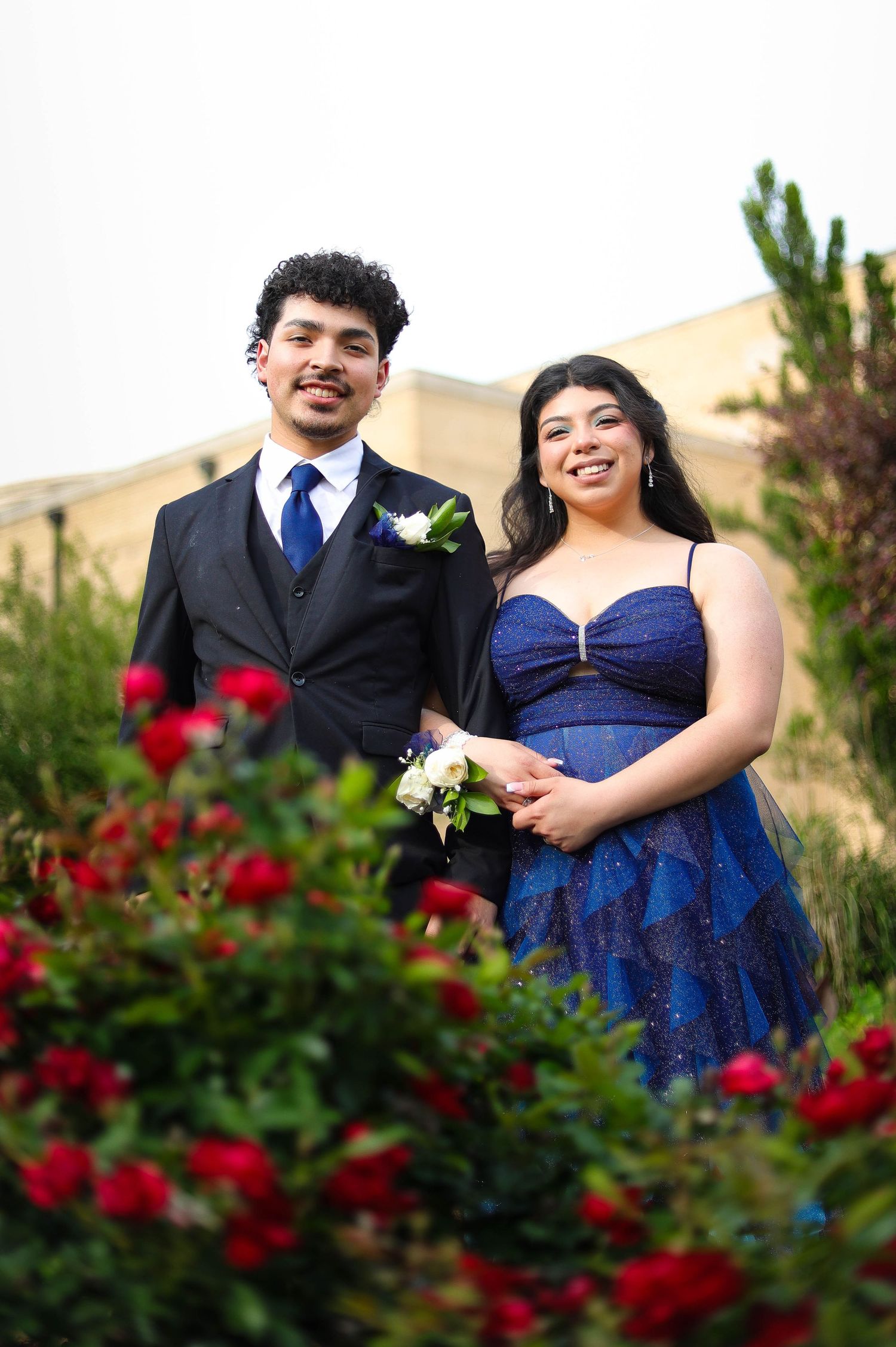 R.L. Paschal High School student poses with her Prom date getting ready for the dance in Fort Worth, Texas.