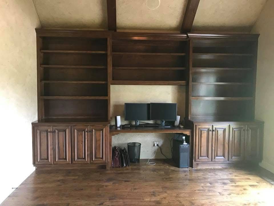 Custom built and finished home office book cases