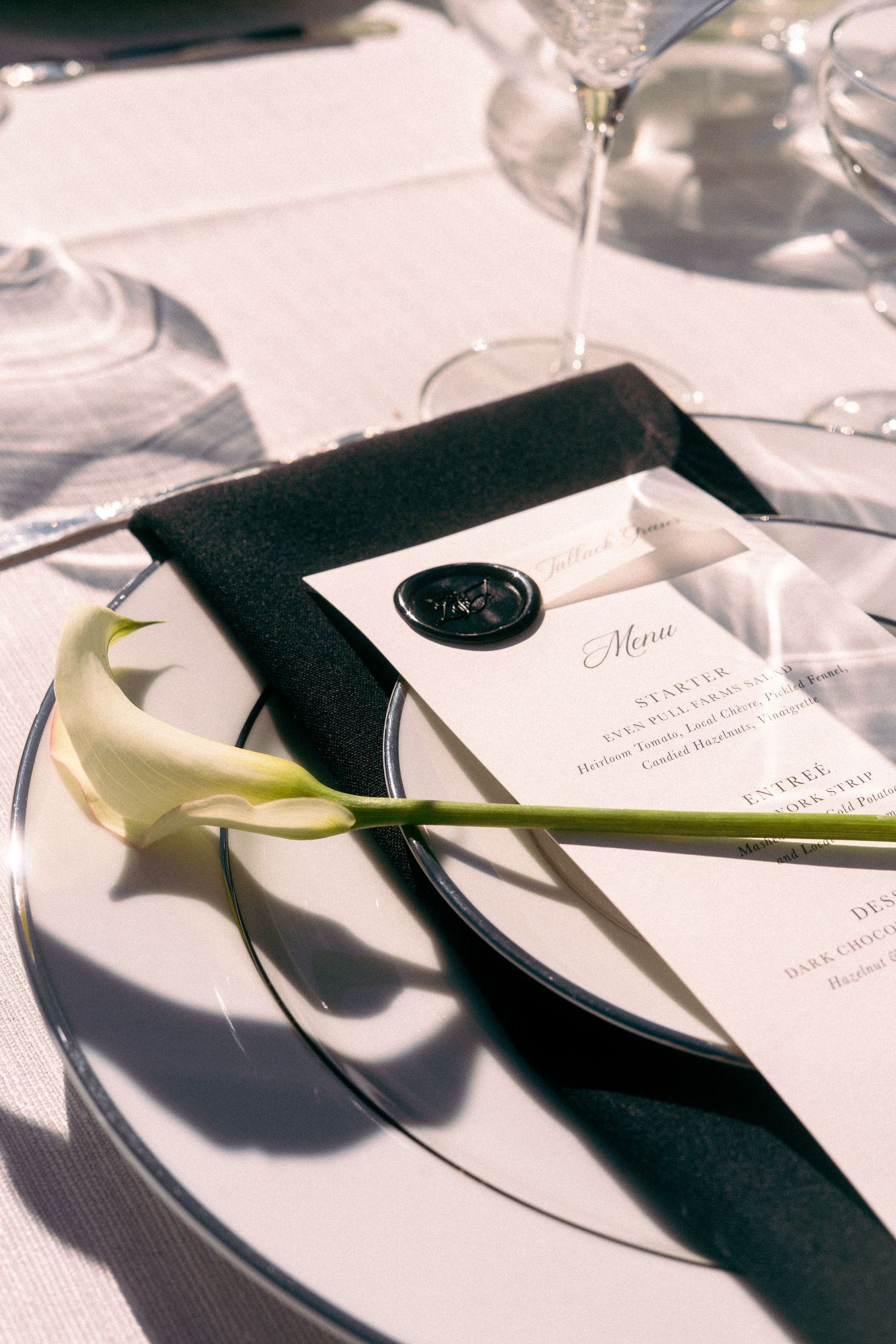 flower on menu card