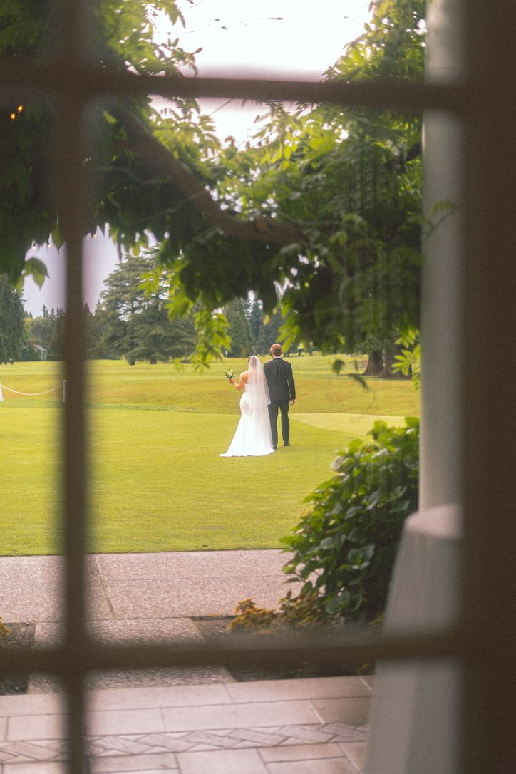 wedding couple posed