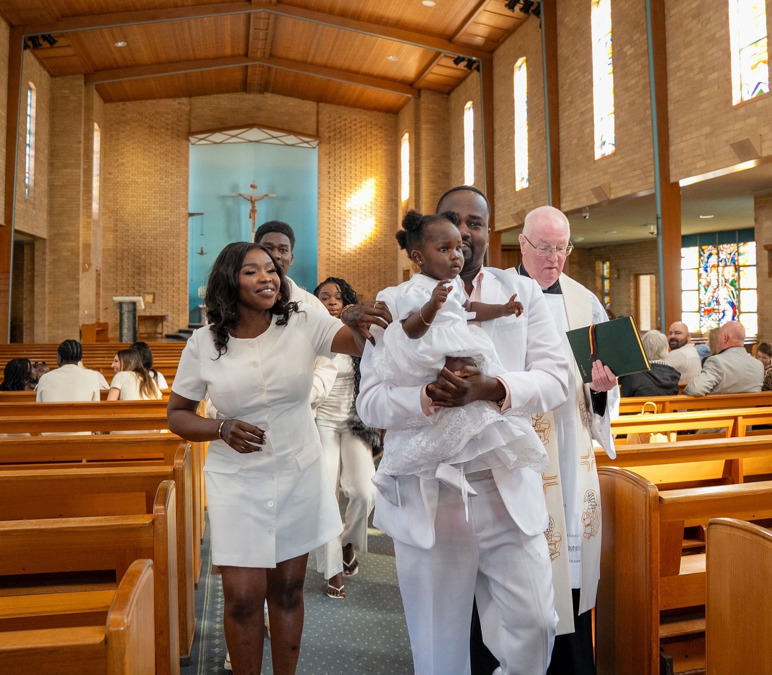 Family gathered together during a baptism celebration in Melbourne