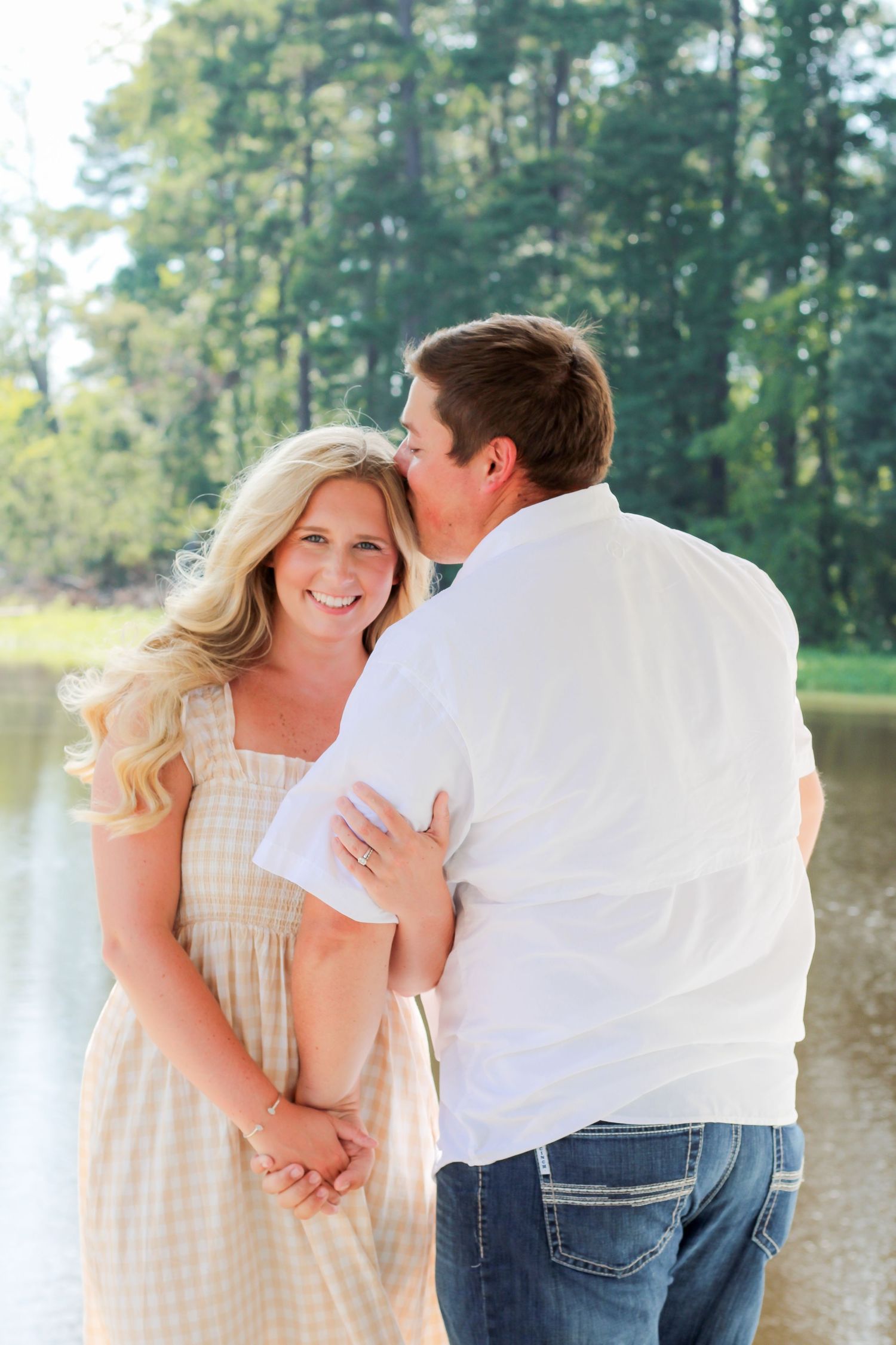 Romantic couples photography session by the water in Raleigh, NC