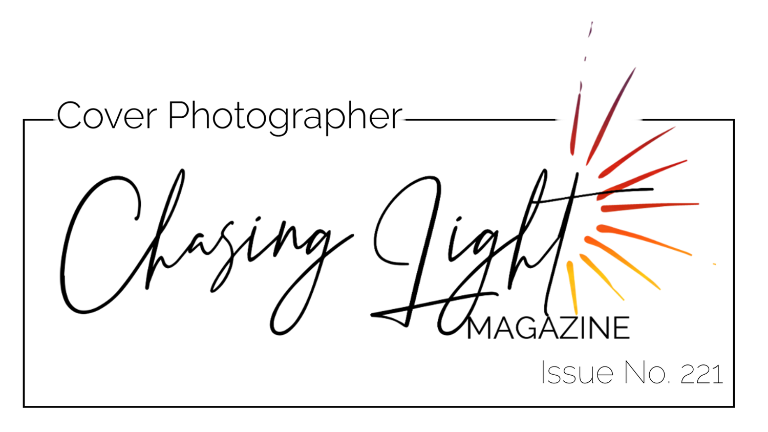 A stylized red and orange sunburst design on a black background.