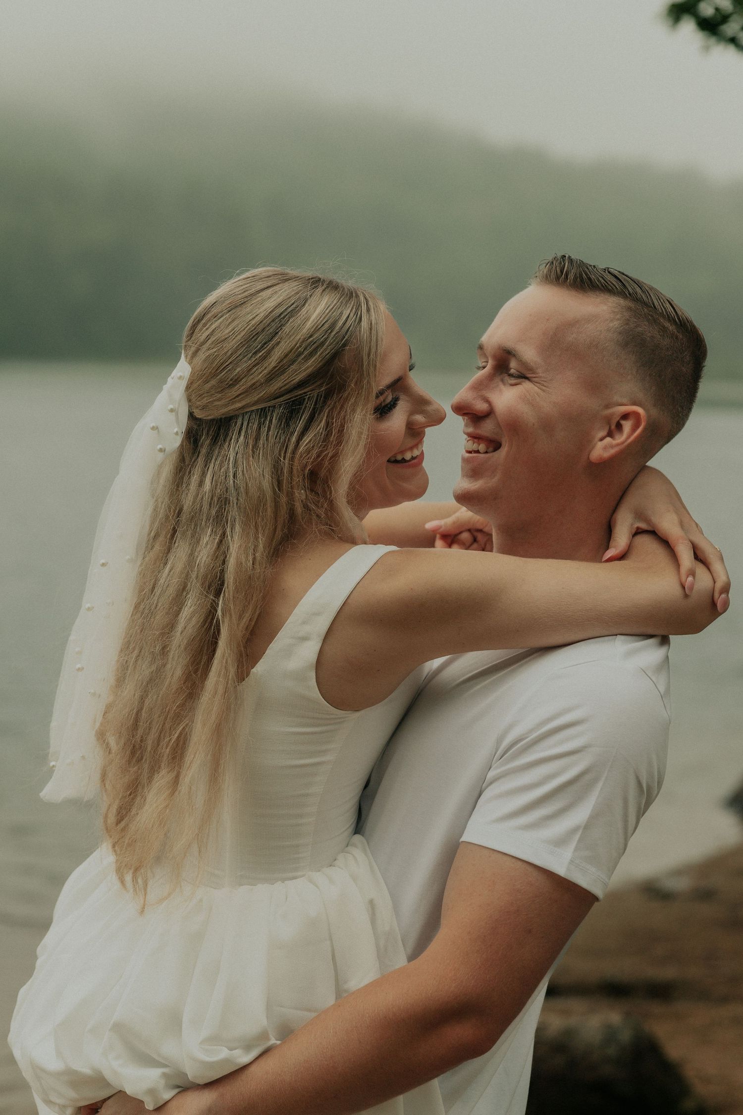 post elopement lakeside portraits