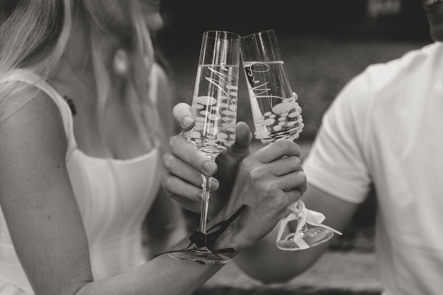 portraits and champagne popping