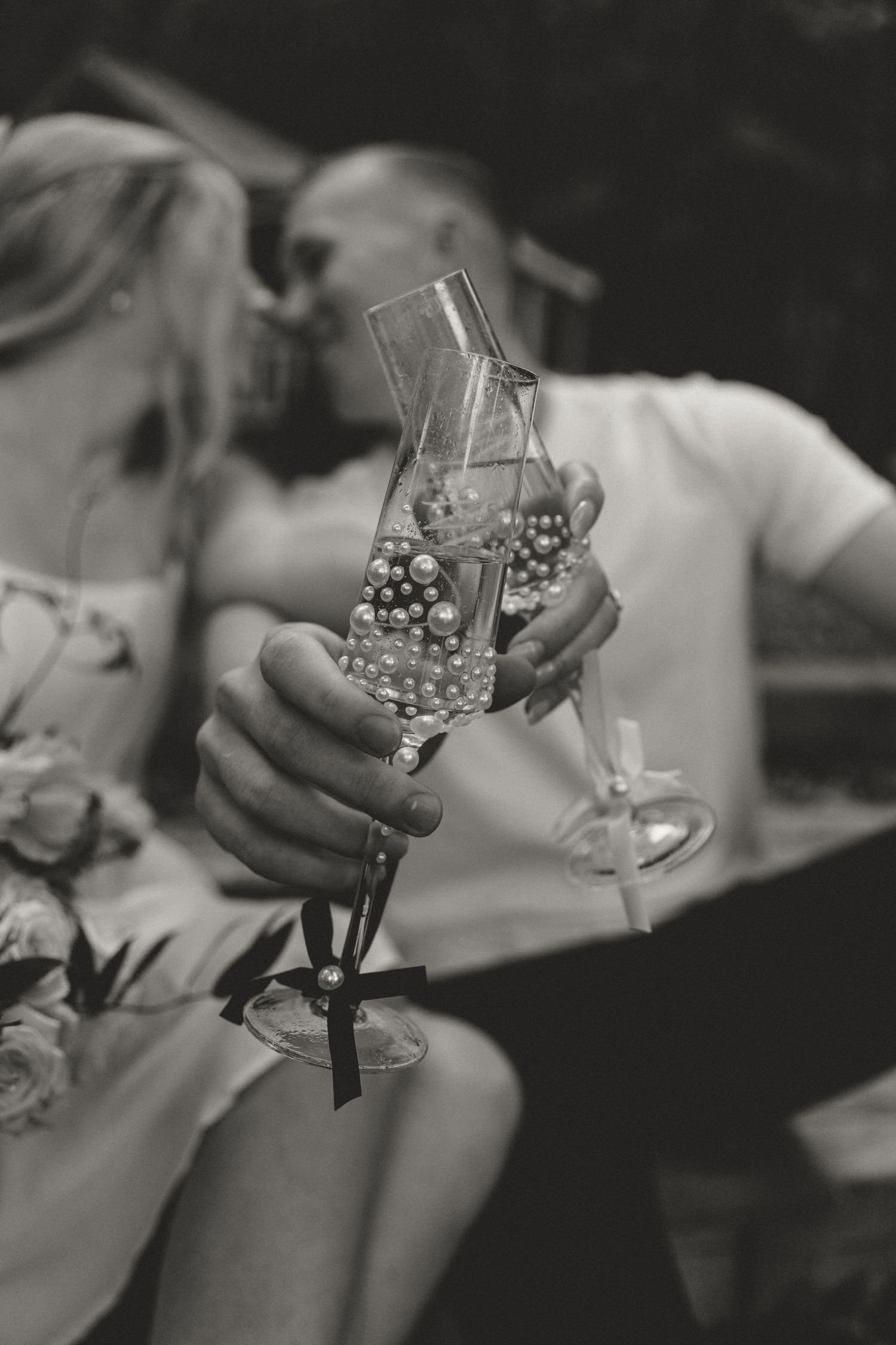 portraits and champagne popping