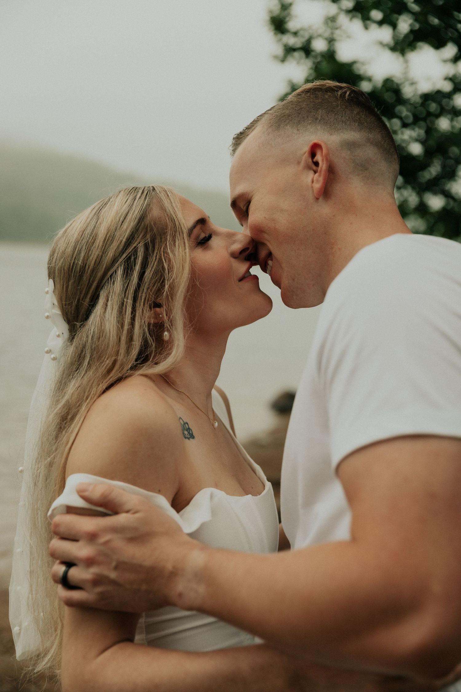 post elopement lakeside portraits
