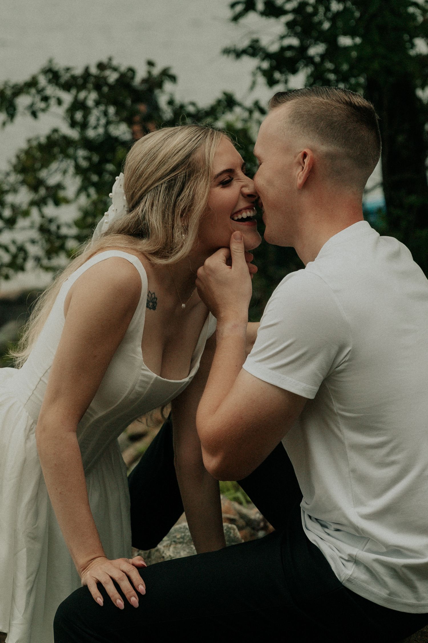 post elopement lakeside portraits