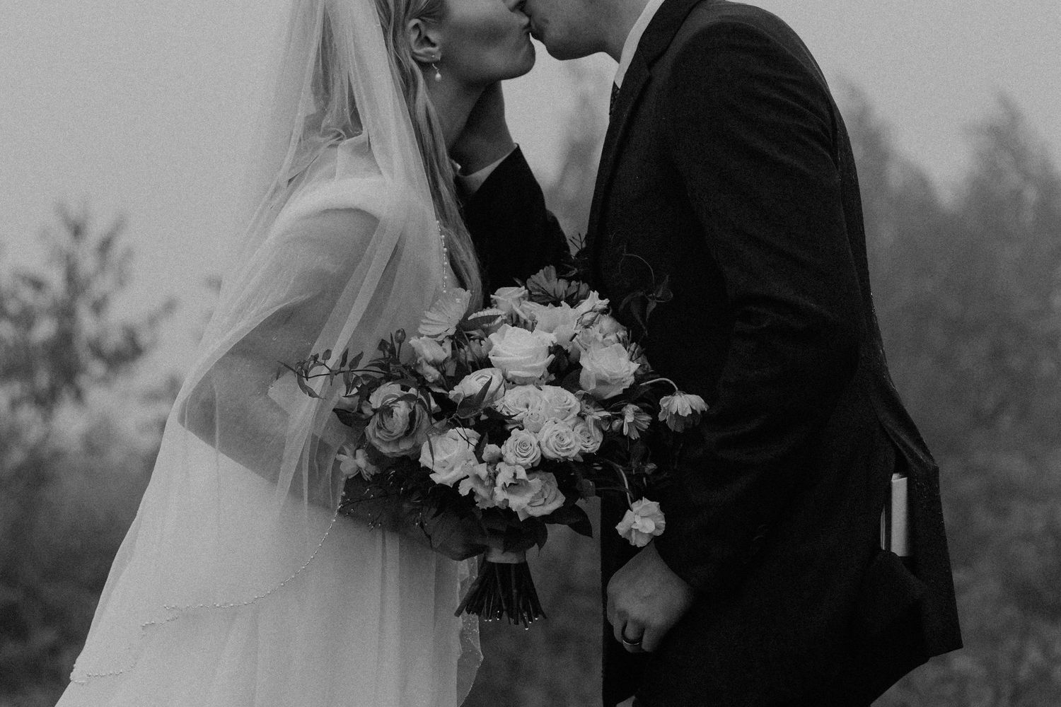 wet wedding bouquet