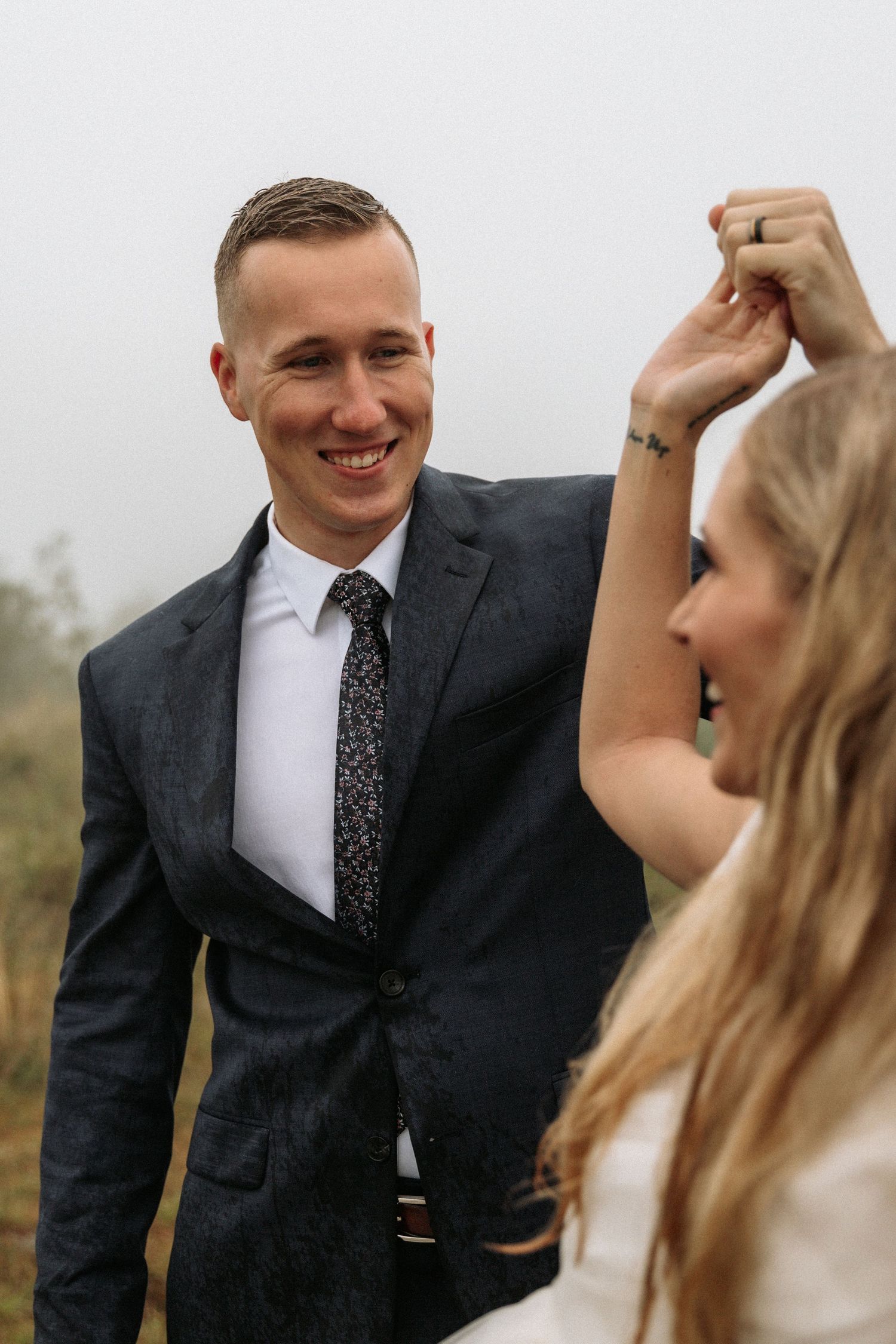 portraits and champagne popping