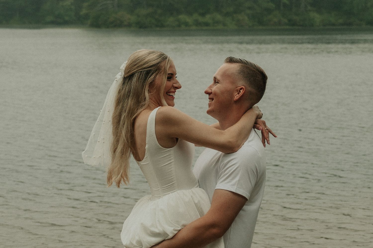 post elopement lakeside portraits