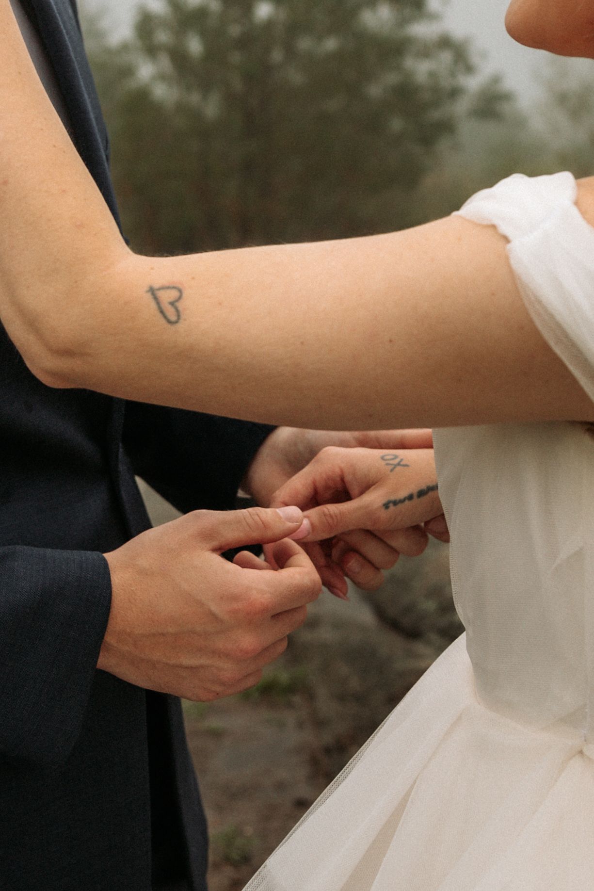 bride and groom detail shot