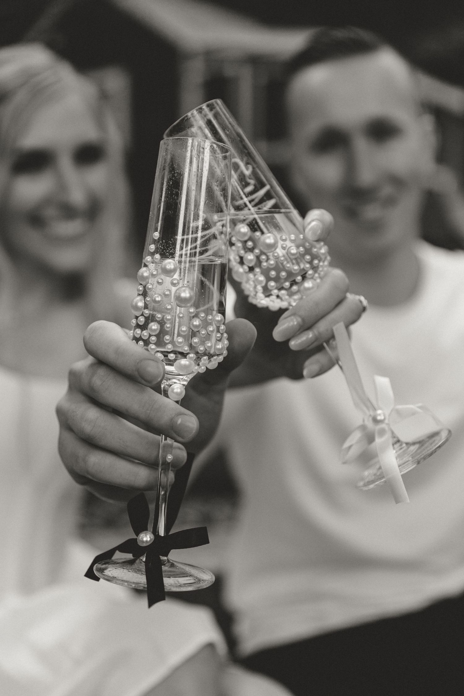 portraits and champagne popping