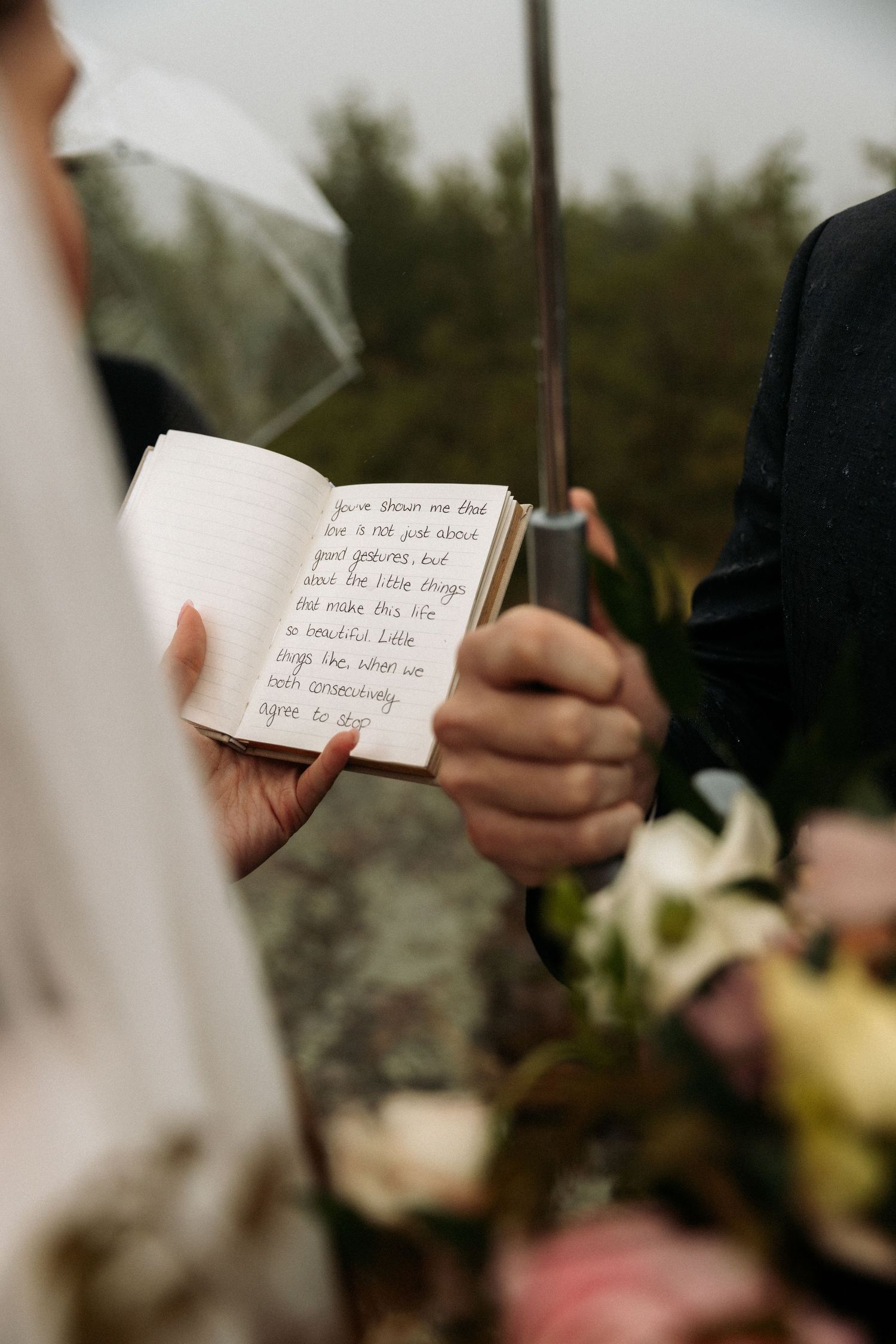 bride reading vows