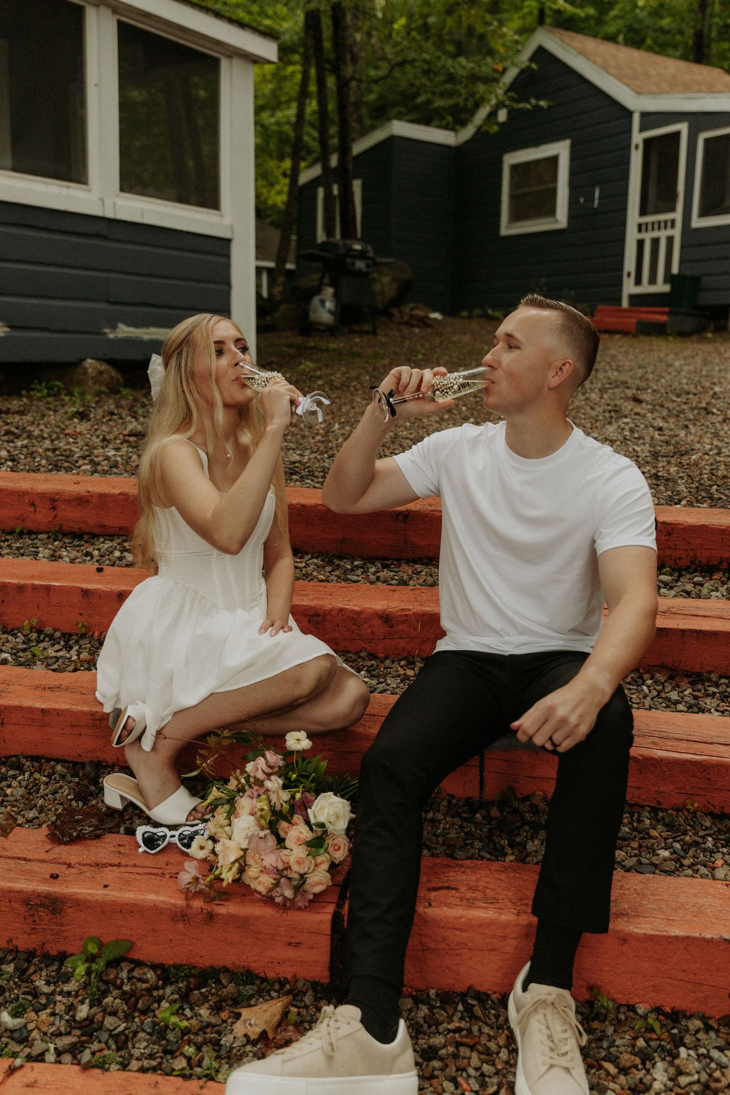 portraits and champagne popping
