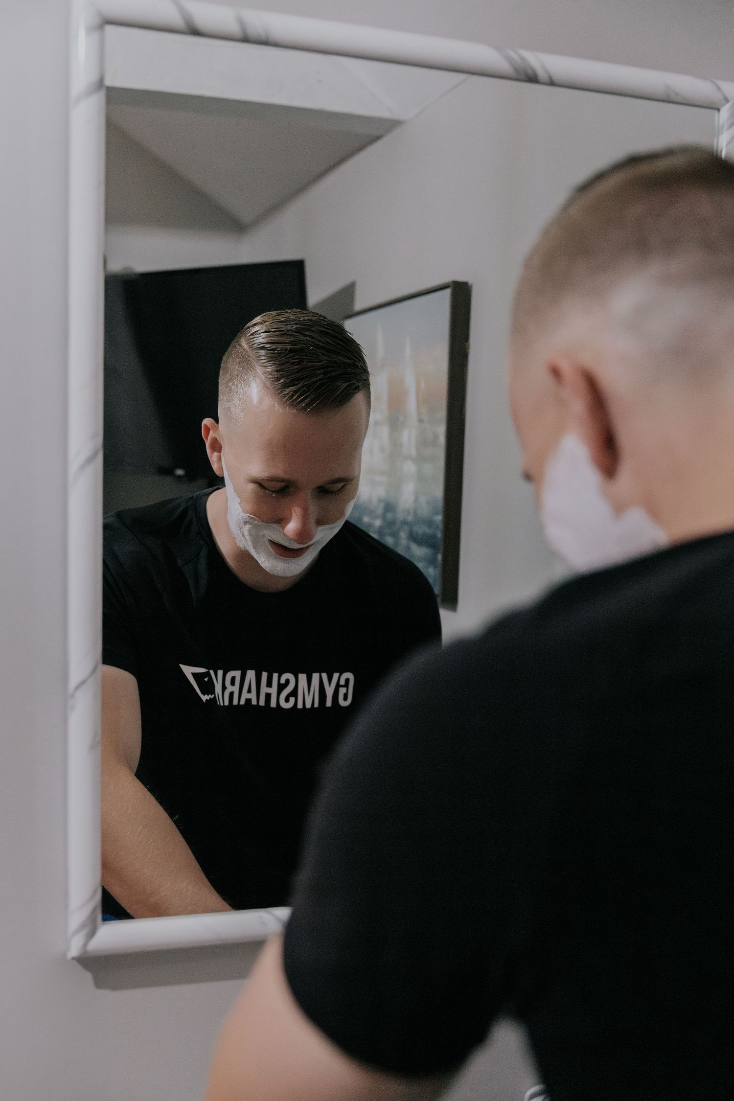 lakes region elopement groom getting ready