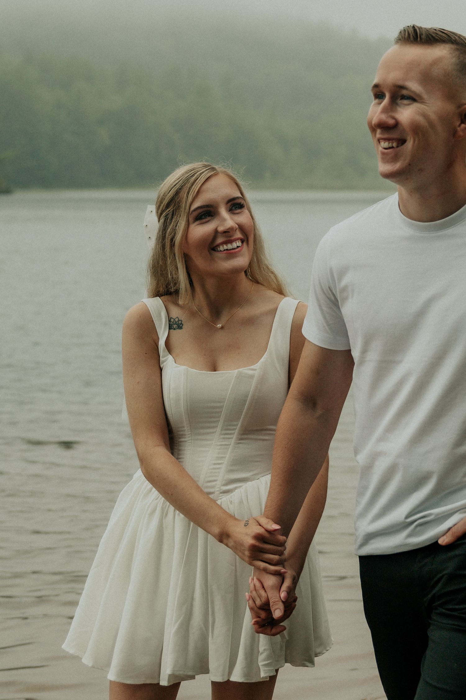 post elopement lakeside portraits