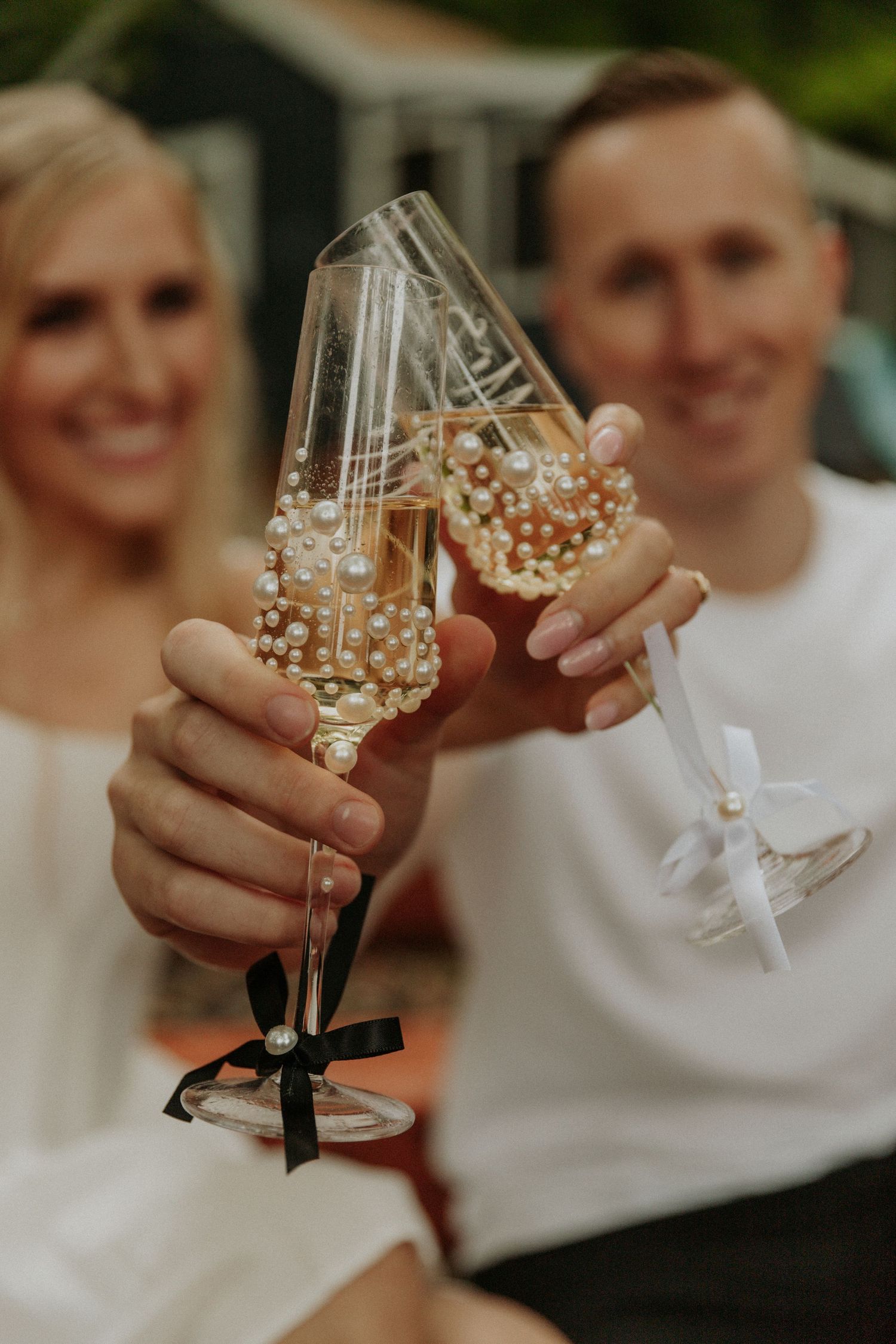 portraits and champagne popping