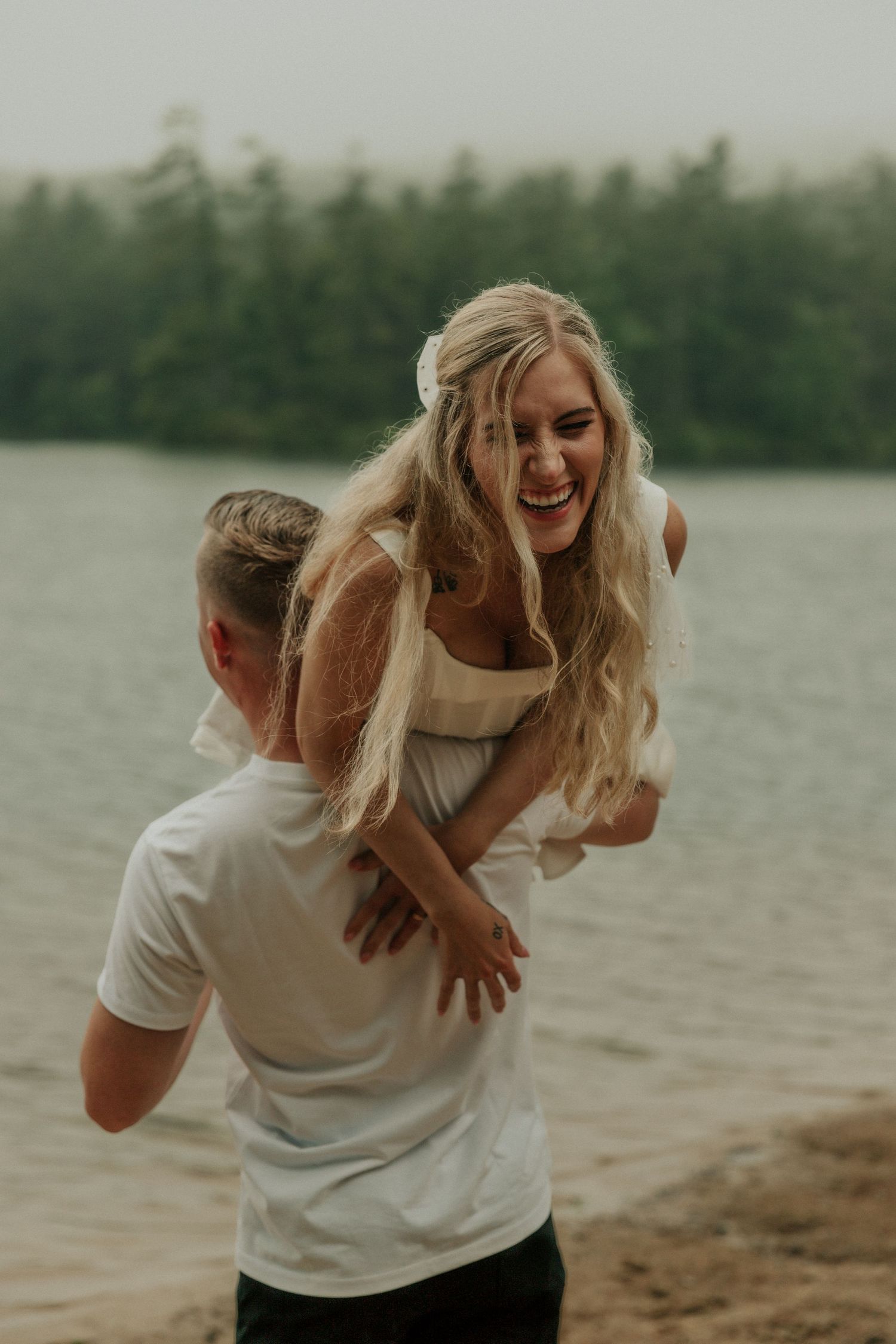 post elopement lakeside portraits