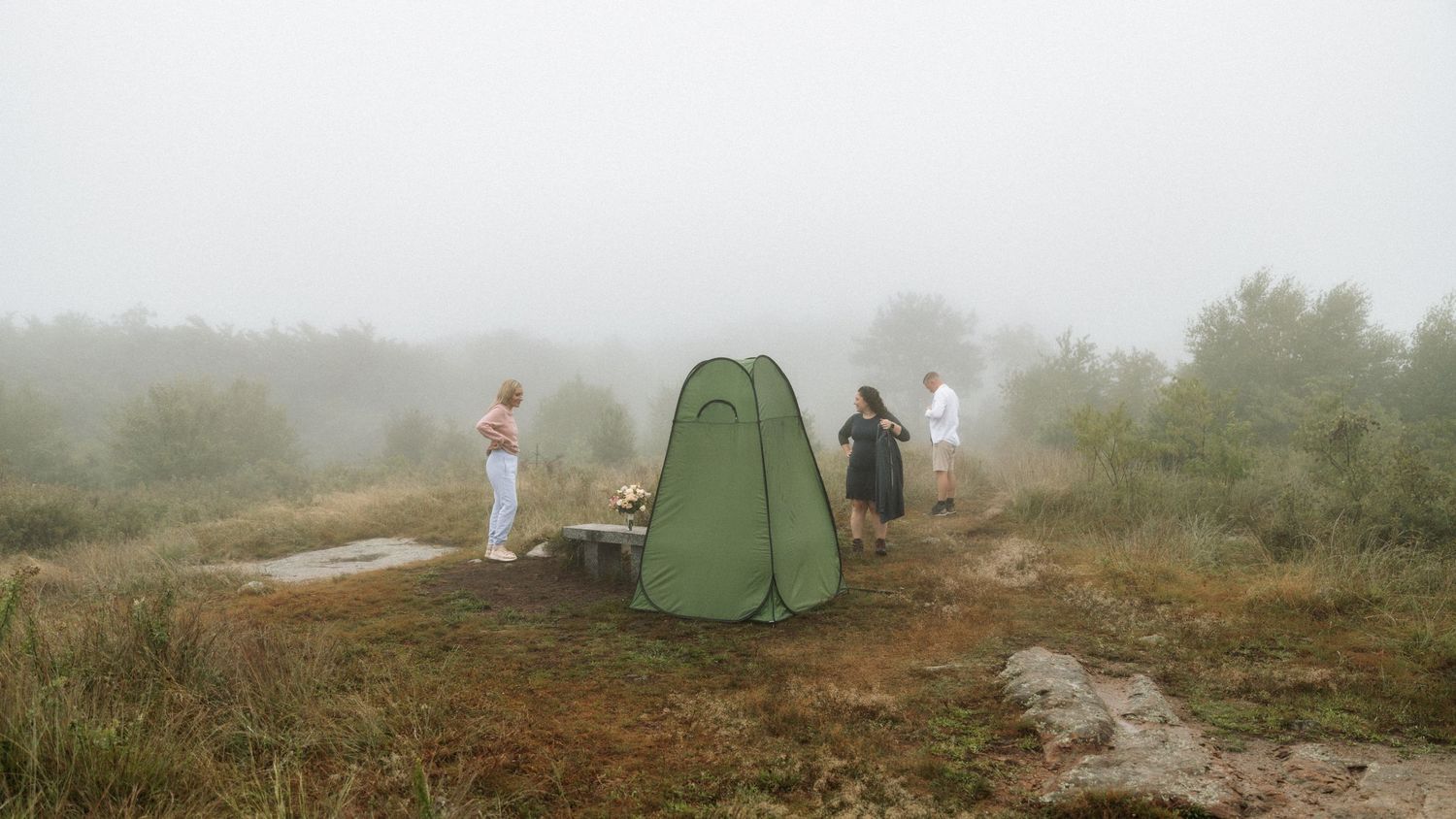 mountain top elopement set up
