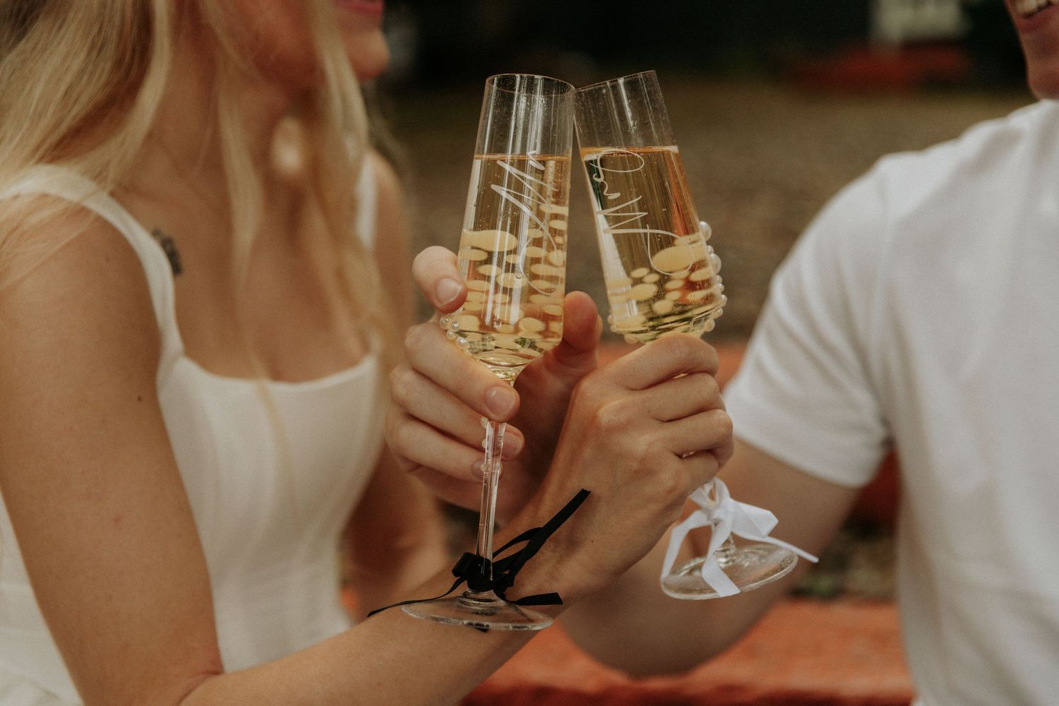 portraits and champagne popping