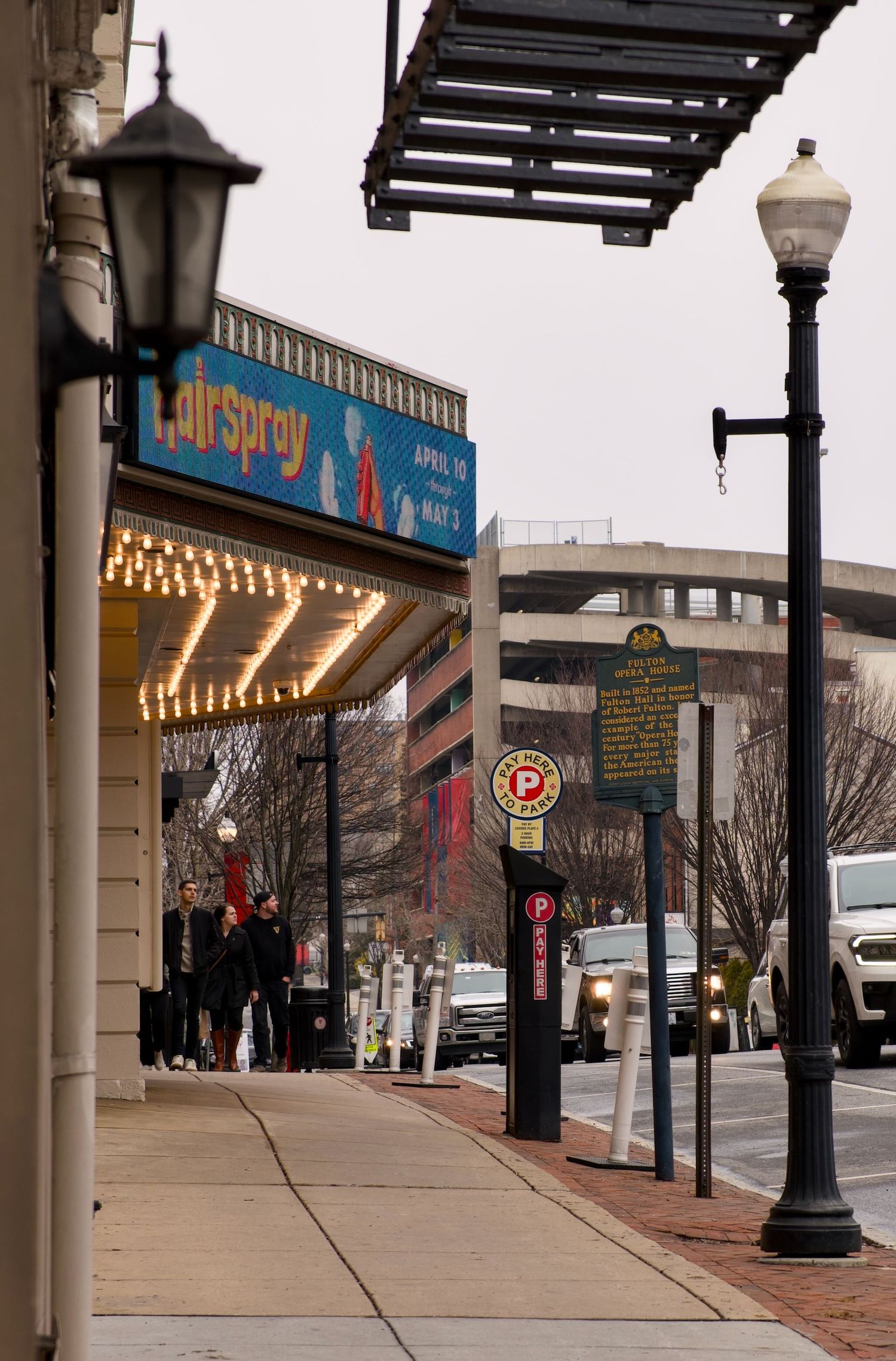 Fulton Theatre marquee in Lancaster.