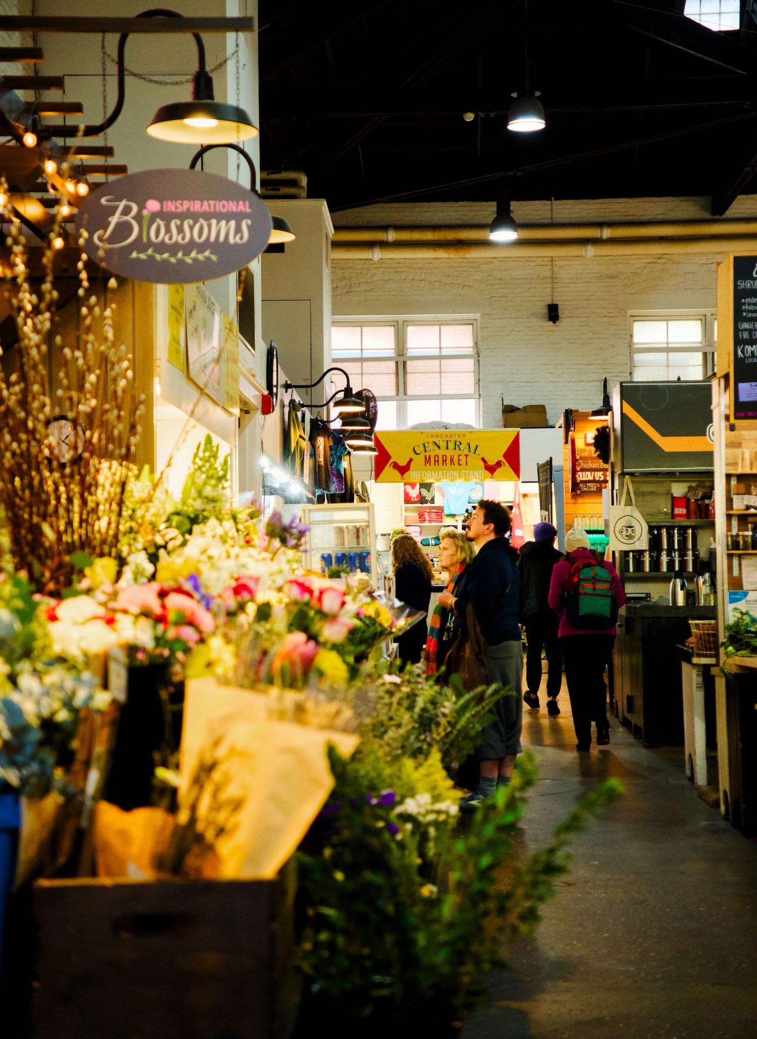 Flower stall in Central Market in Lancaster.