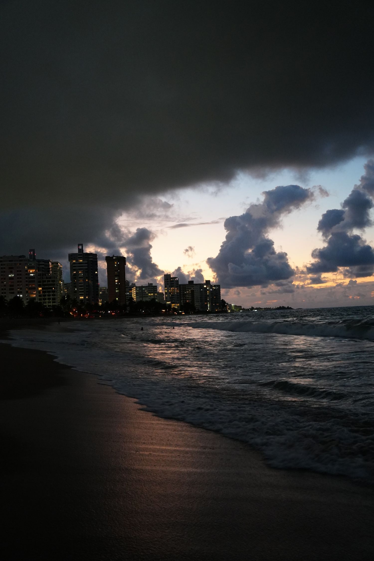 A beach at sunset in San Juan.