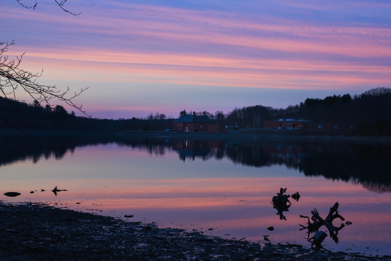 Pink sky sunset in Haverhill, MA.