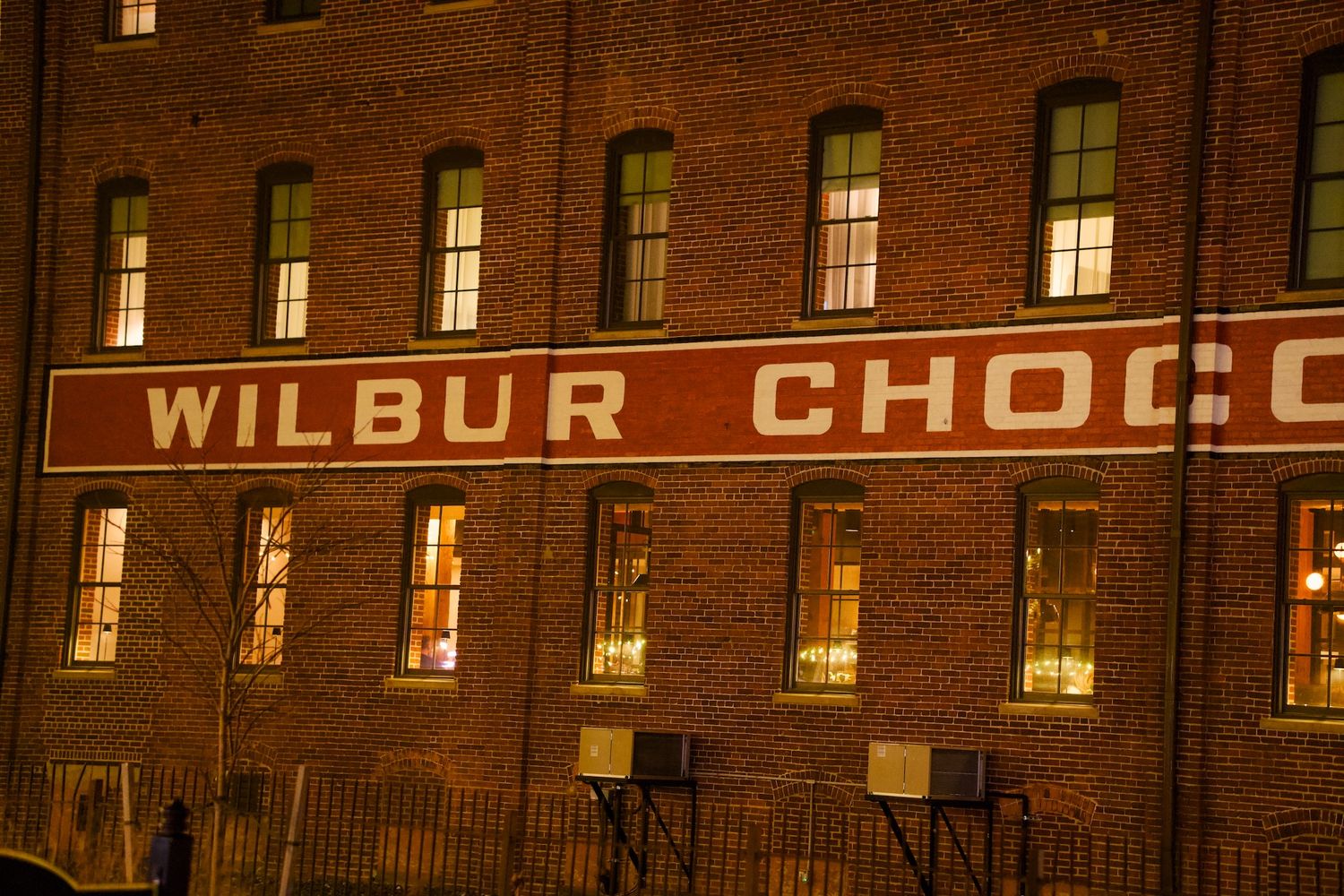 Facade of old Wilbur Chocolate Factory in Lititz.