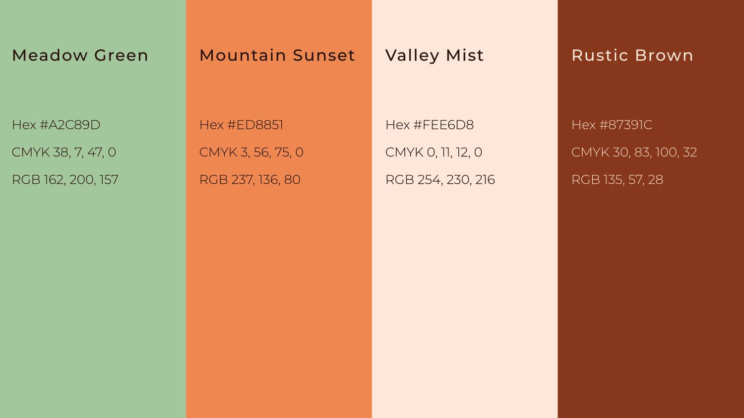 The color palette used for a rebrand concept of the New Hampshire Fisher Cats minor league baseball team.