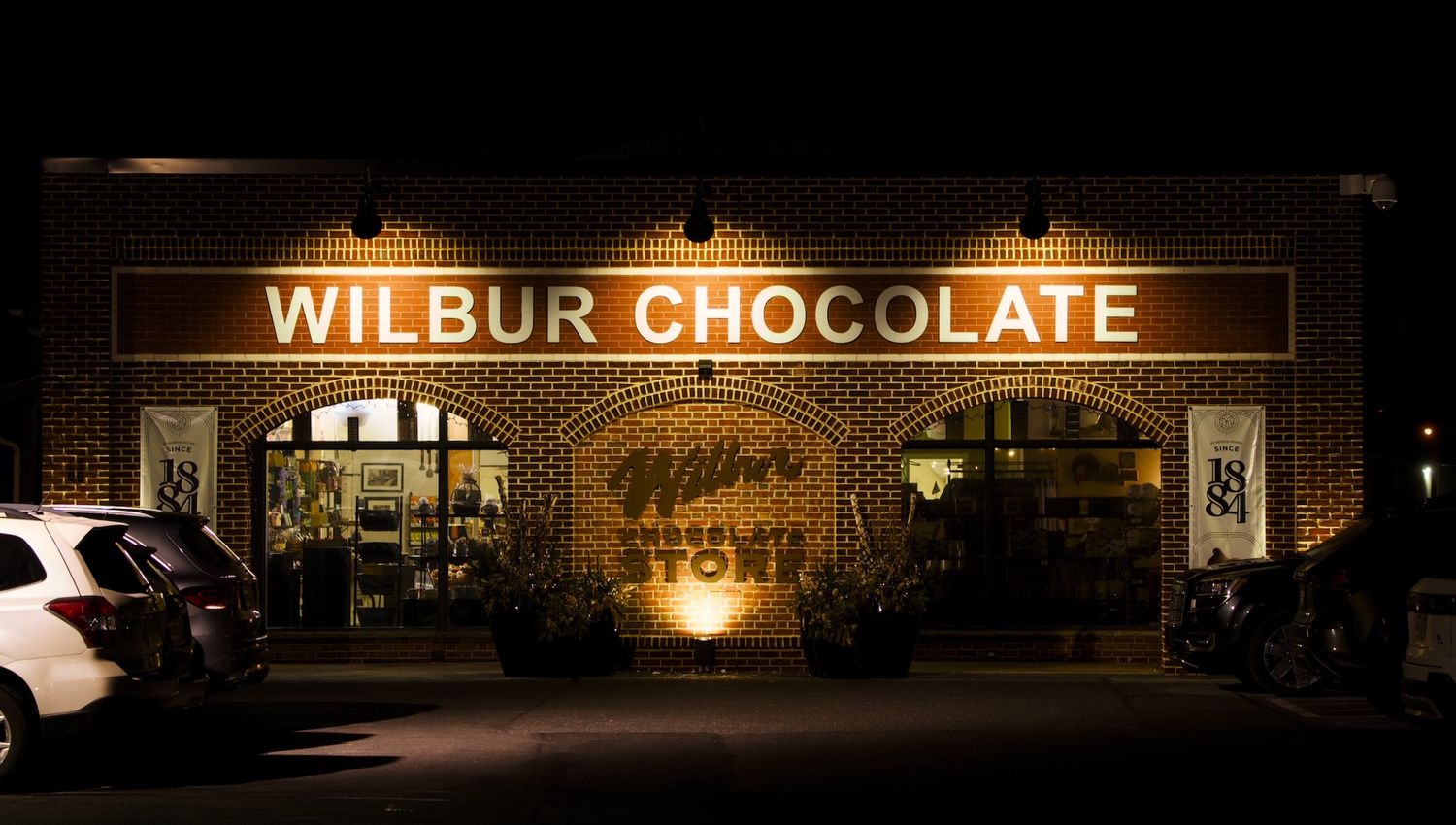 Exterior of Wilbur Chocolate in Lititz, PA.