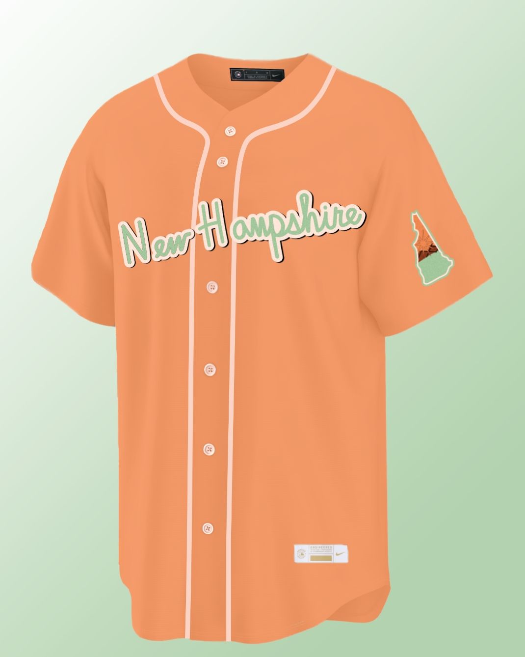 A mockup of a jersey for a rebrand concept for the New Hampshire Fisher Cats minor league baseball team.