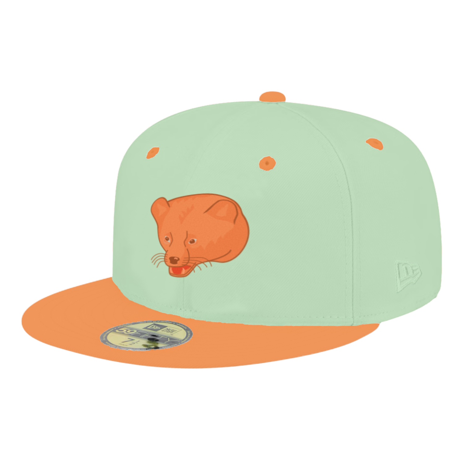 A mockup of a hat for a rebrand concept for the New Hampshire Fisher Cats minor league baseball team.