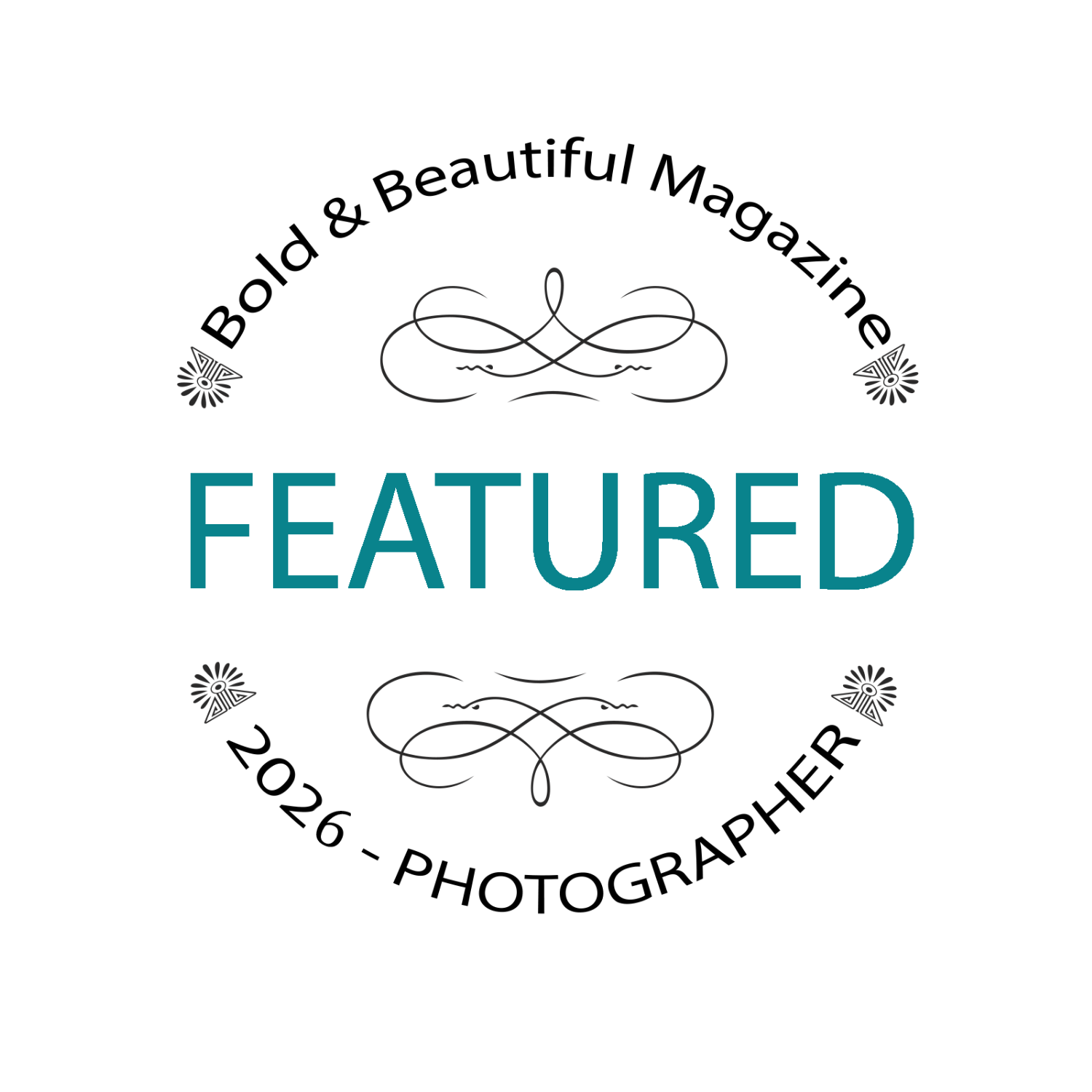 A circular logo for Bold & Beautiful Magazine featuring 