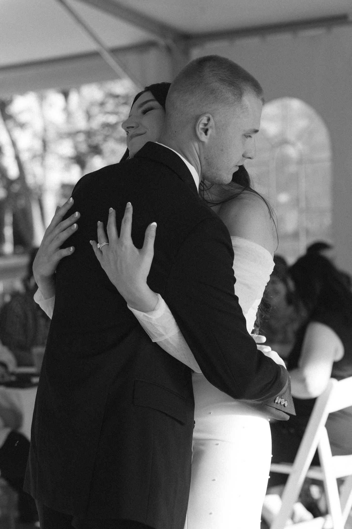 Bride and groom first dance at The Willows Villanova, editorial style-1.jpg