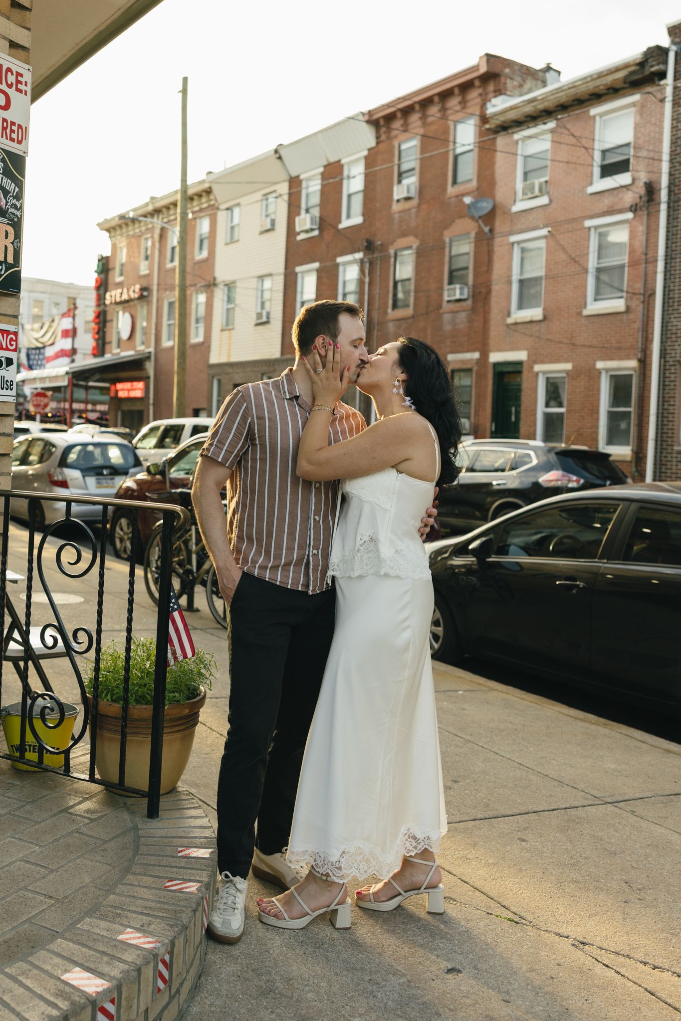 Couple holding hands during an engagement session at Rittenhouse Square in Philadelphia, Pennsylvania-3.jpg
