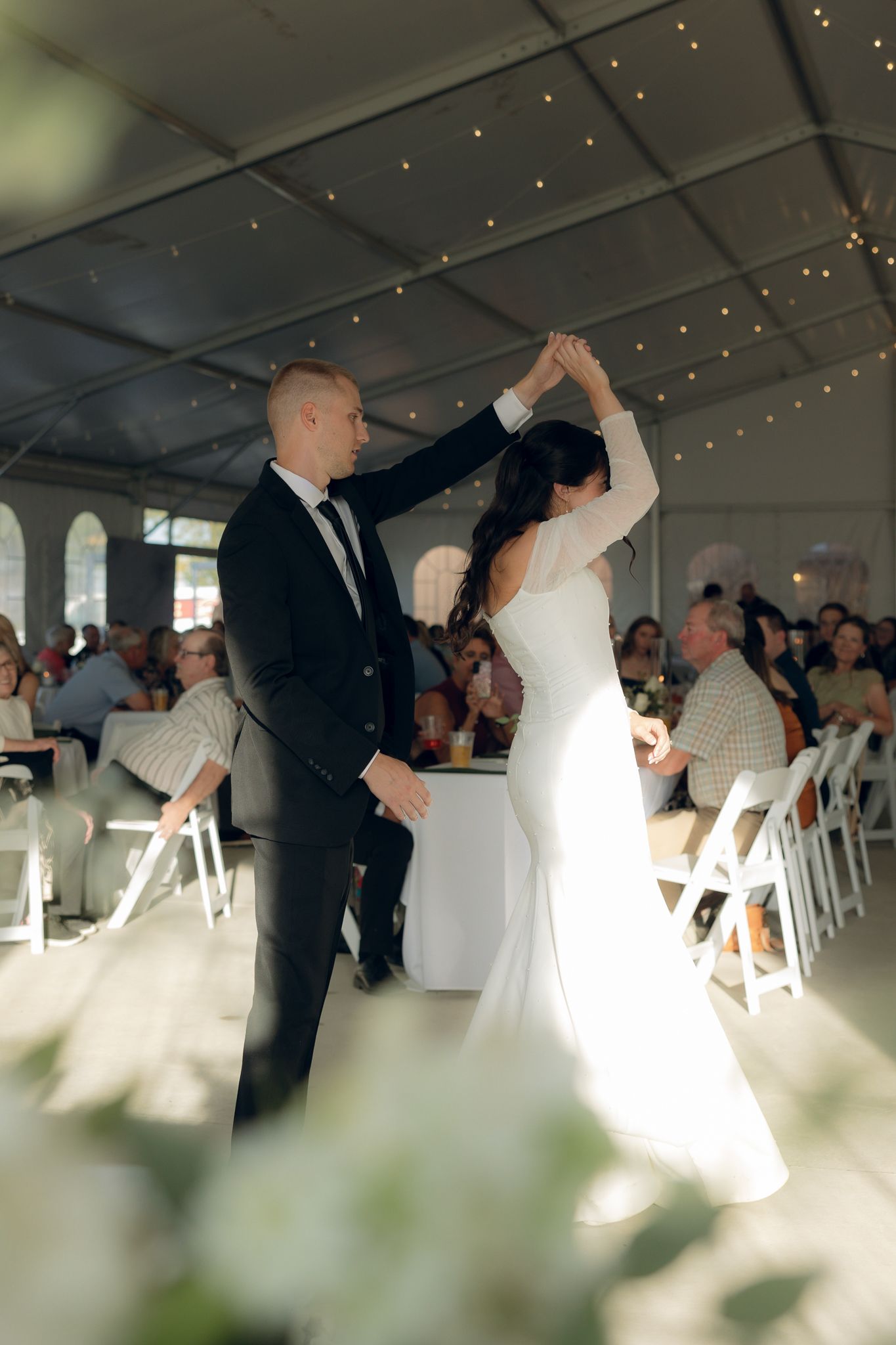 Bride and groom first dance at The Willows Villanova, editorial style-4.jpg