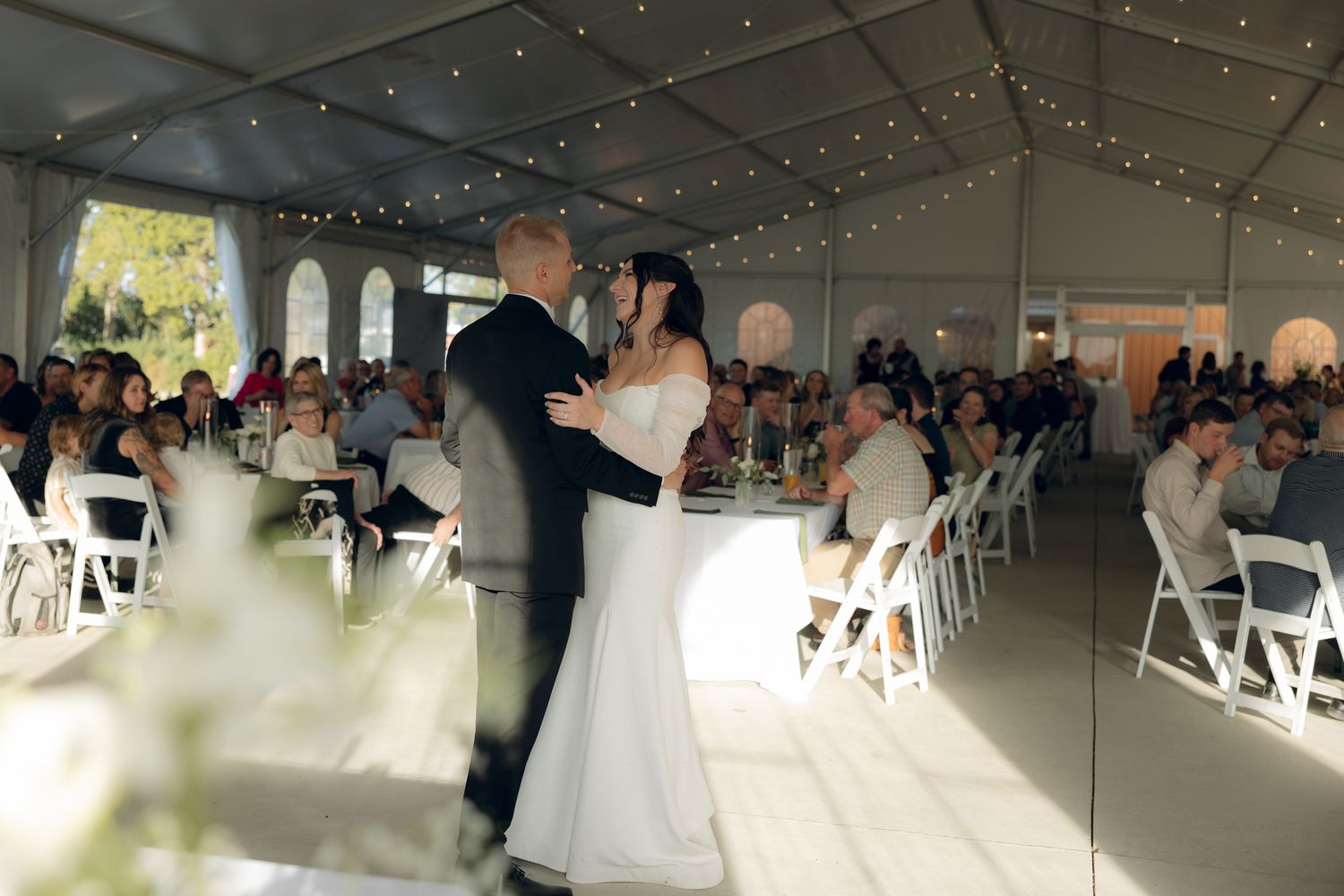 Bride and groom first dance at The Willows Villanova, editorial style-3.jpg