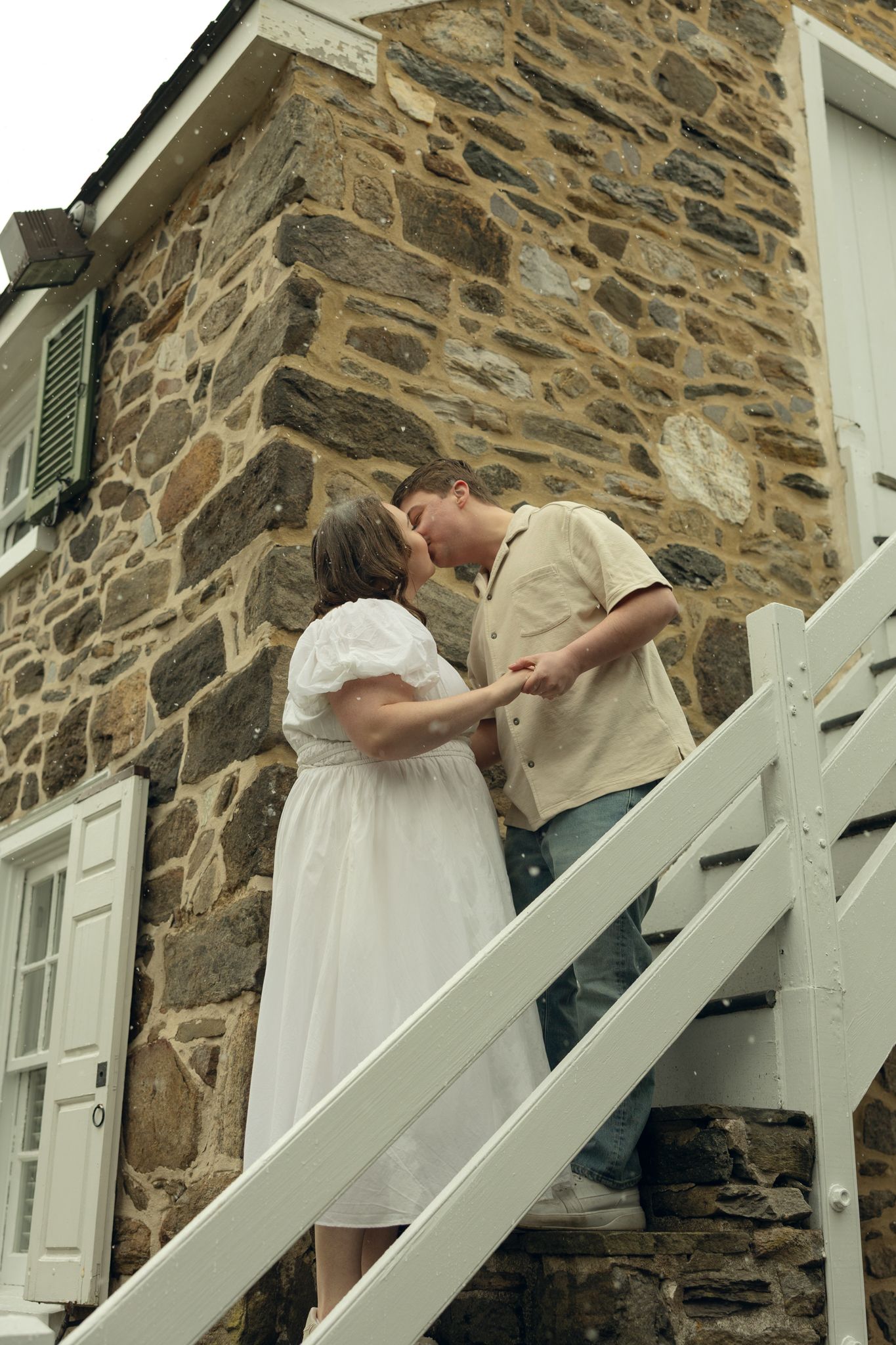 Appleford Estate engagement photos in Villanova Pennsylvania near Philadelphia, featuring a couple in a romantic garden setting