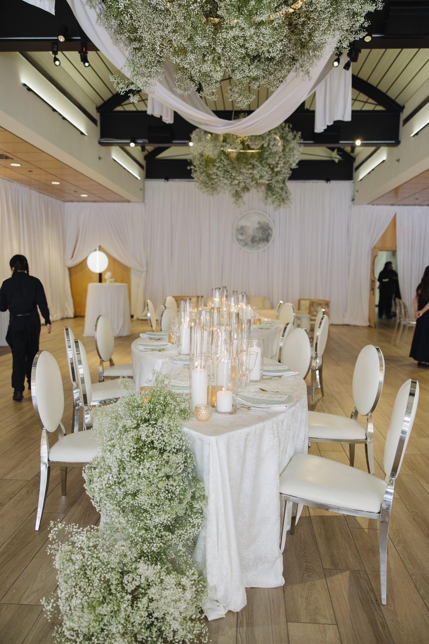 Elegant Liberty View wedding venue in Philadelphia featuring floor-to-ceiling windows, soft neutral tones, and a refined indoor reception se