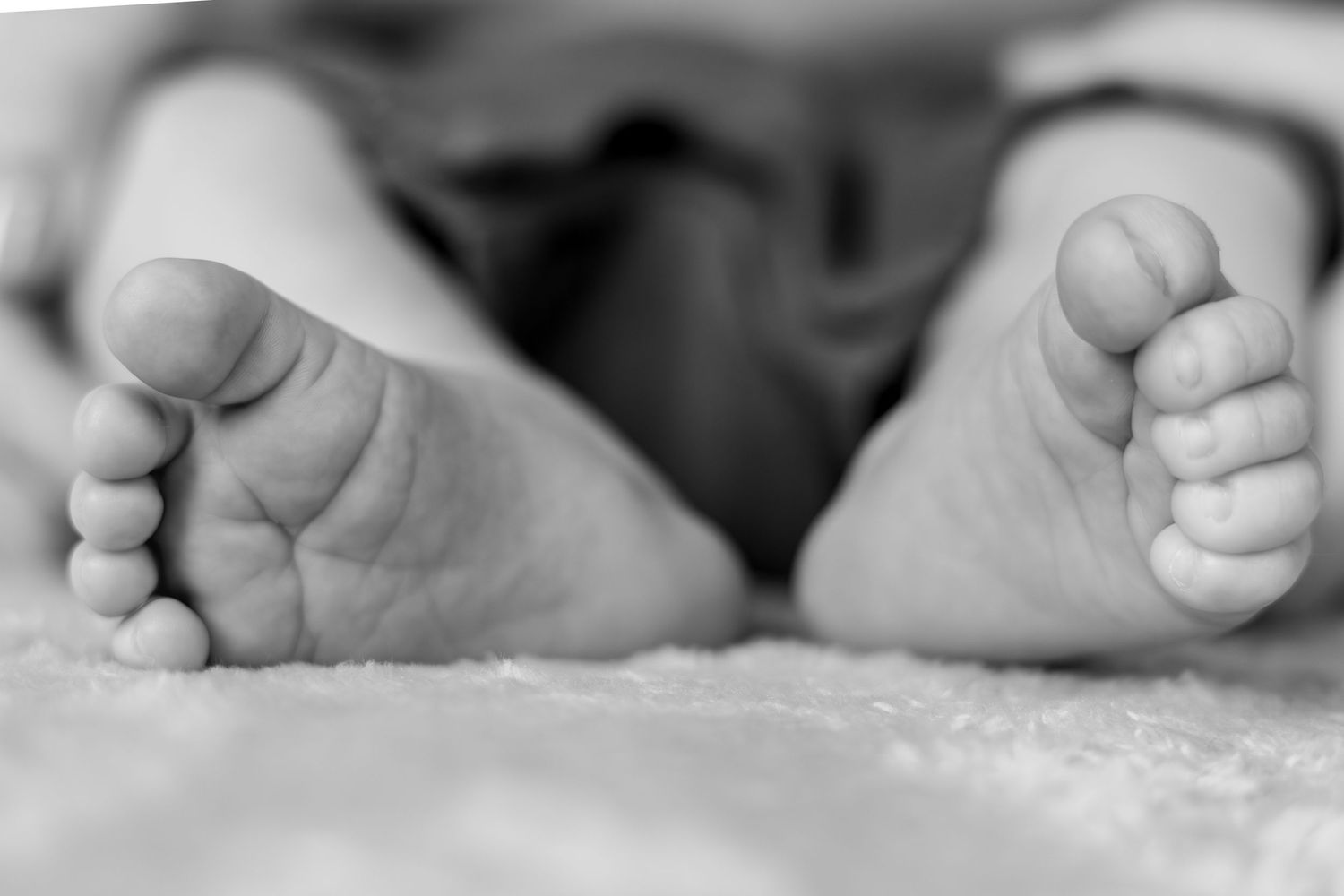 close up of baby's feet