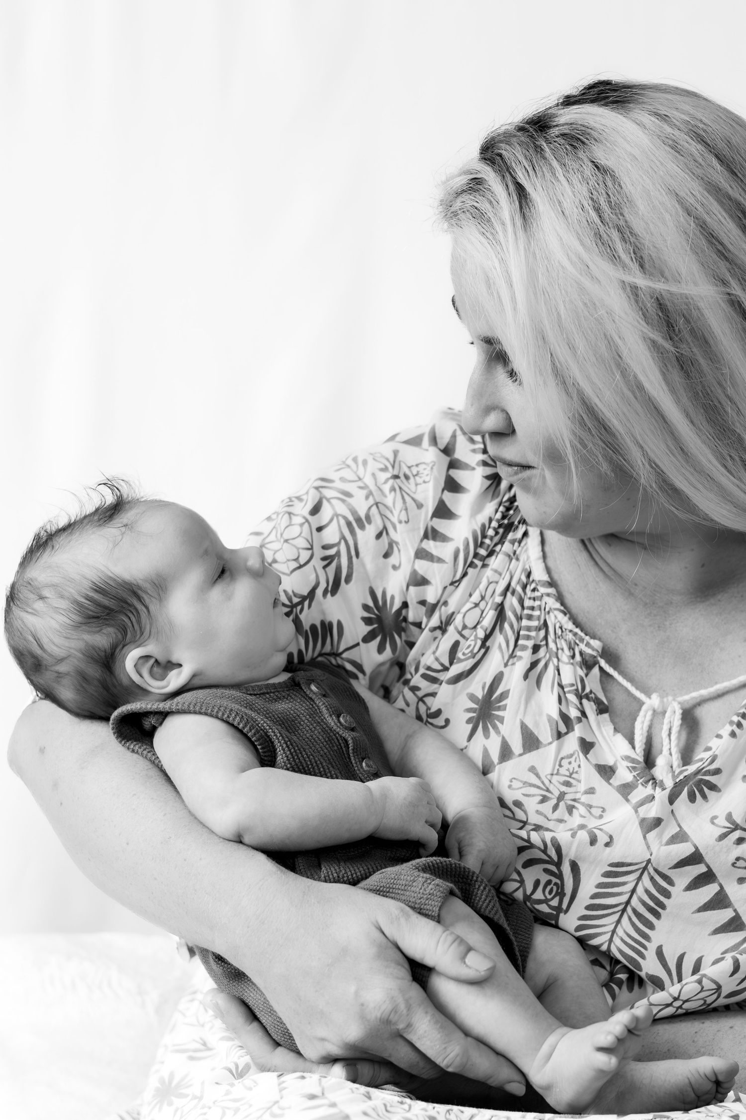 Mother holding a baby in her arms