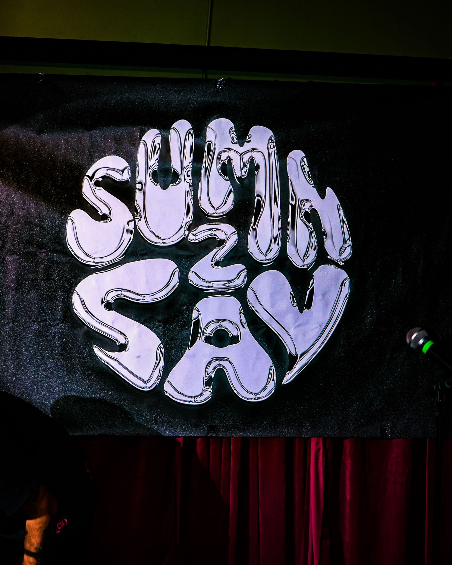 Glowing white graffiti-style text art displayed in sequence against a dark background.