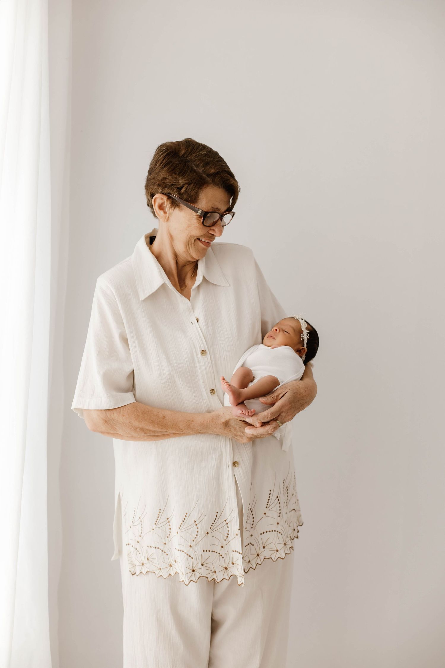 Grandparents and newborn photo shoot