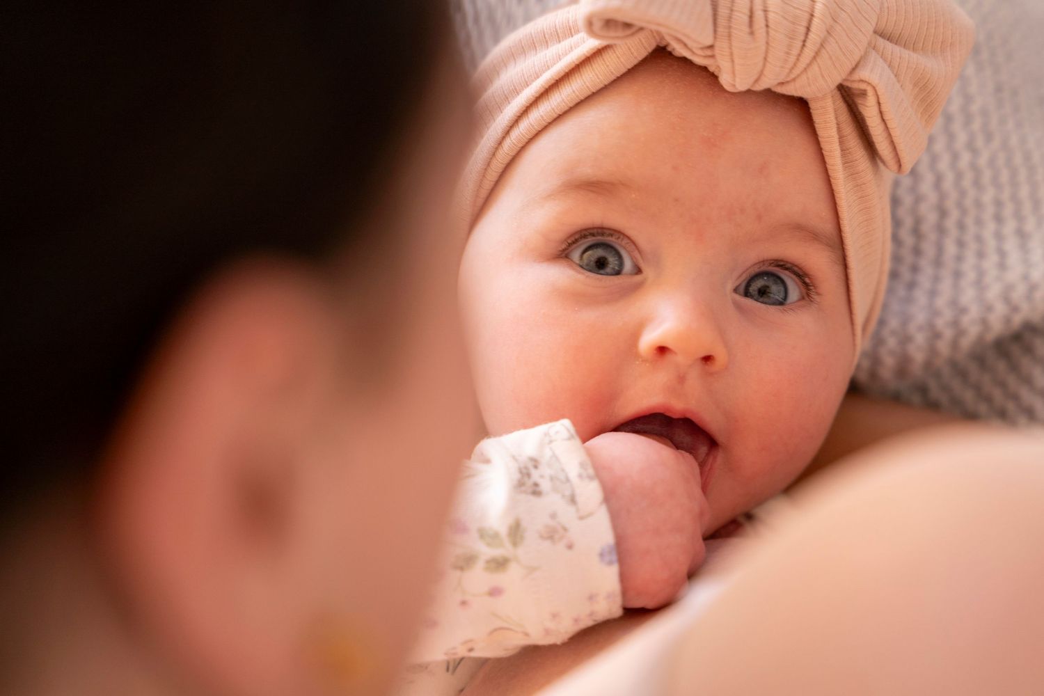 baby smiling at camera