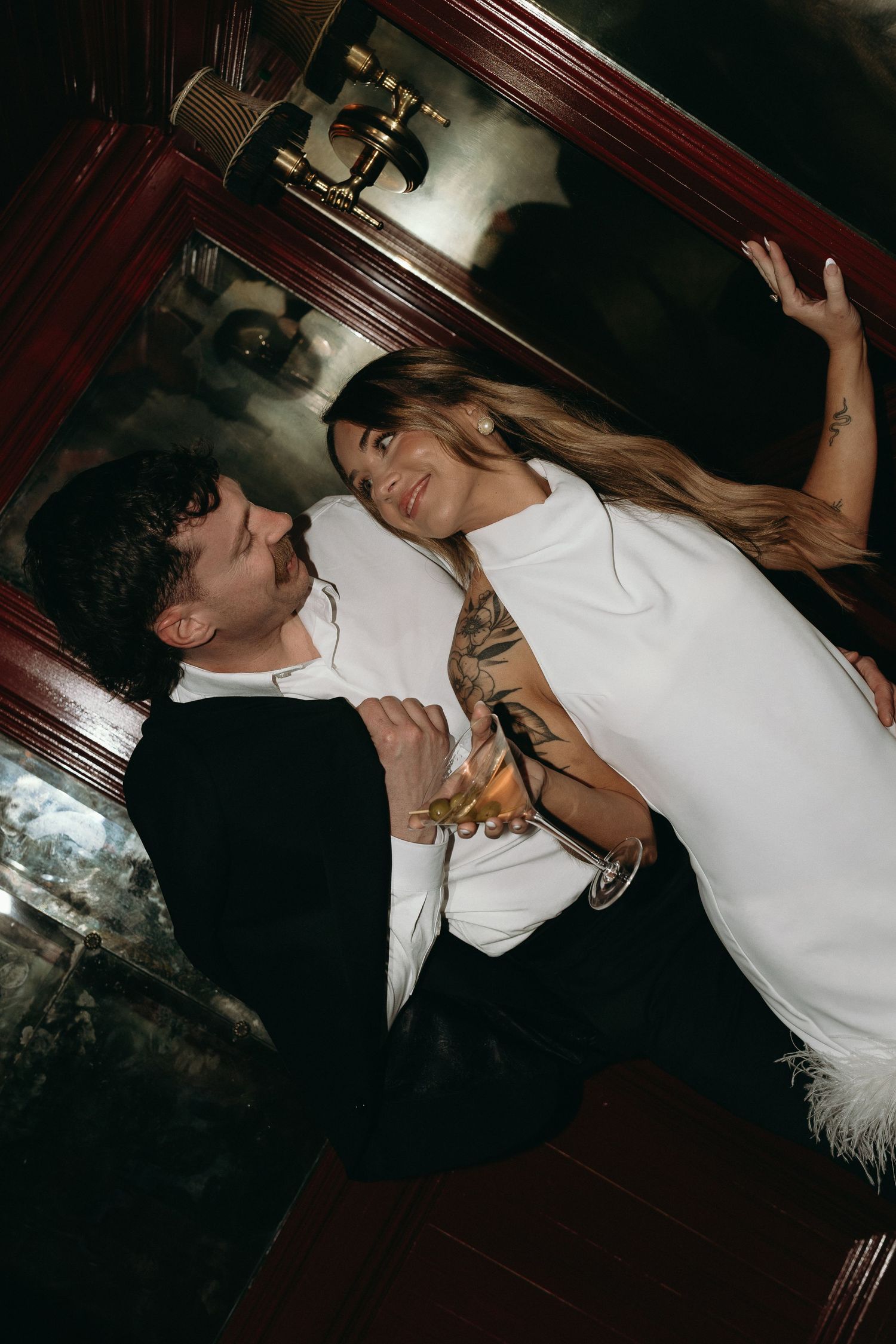 Chic and fun engagement session in chicago speakeasy